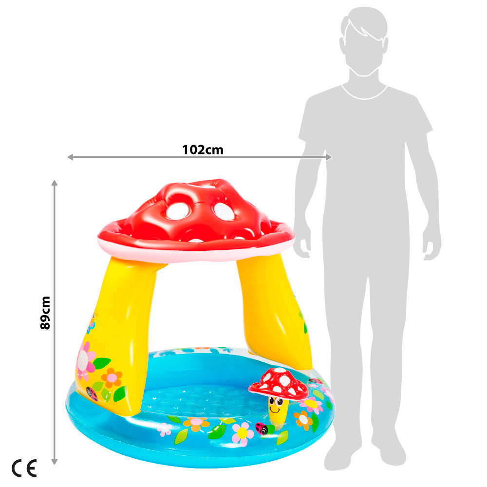 Piscina insuflável infantil INTEX com cobertura em forma de cogumelo, 102x102x89 ​​​​cm - 45 litros