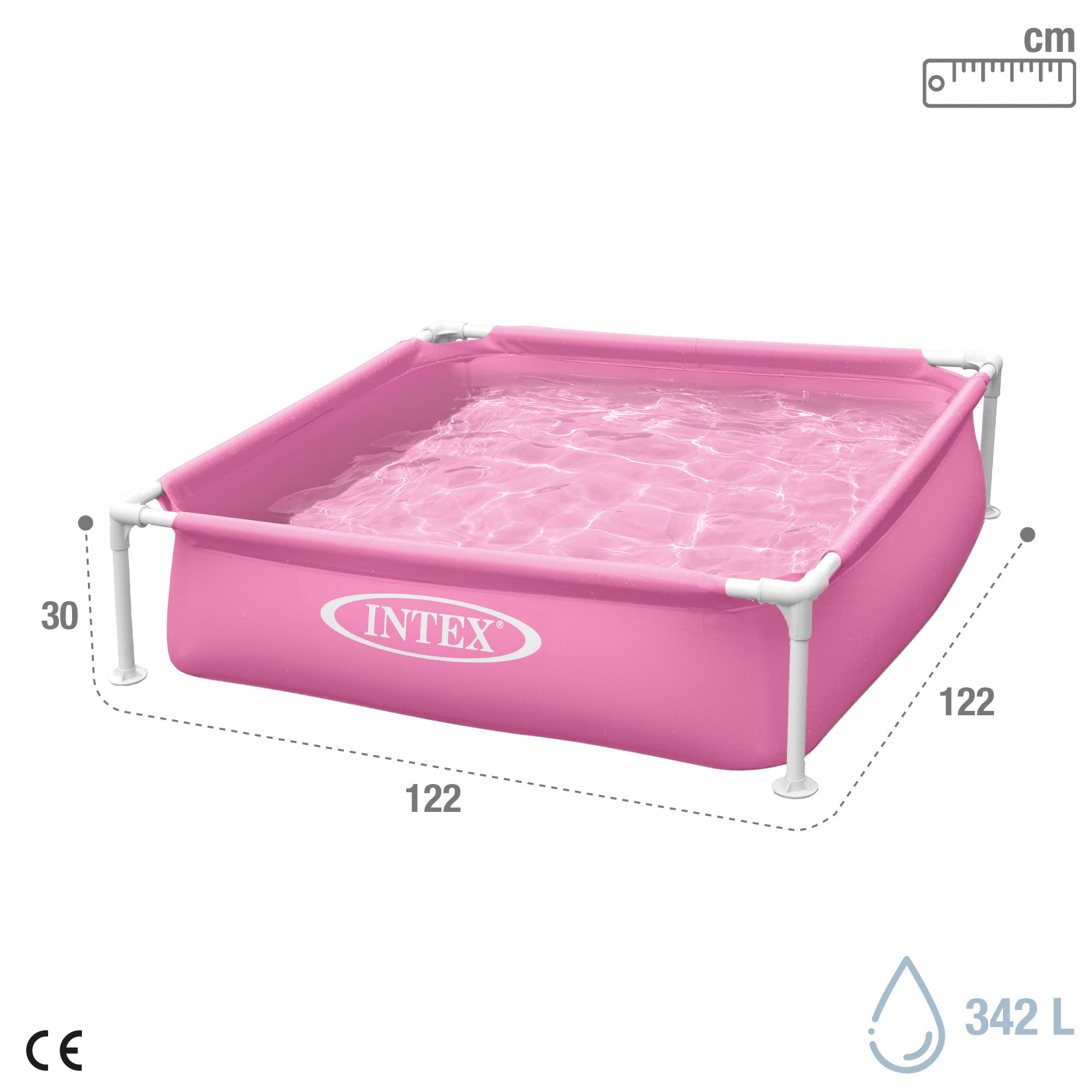 Piscina amovível INTEX rosa Mini Frame 122x122x30 cm