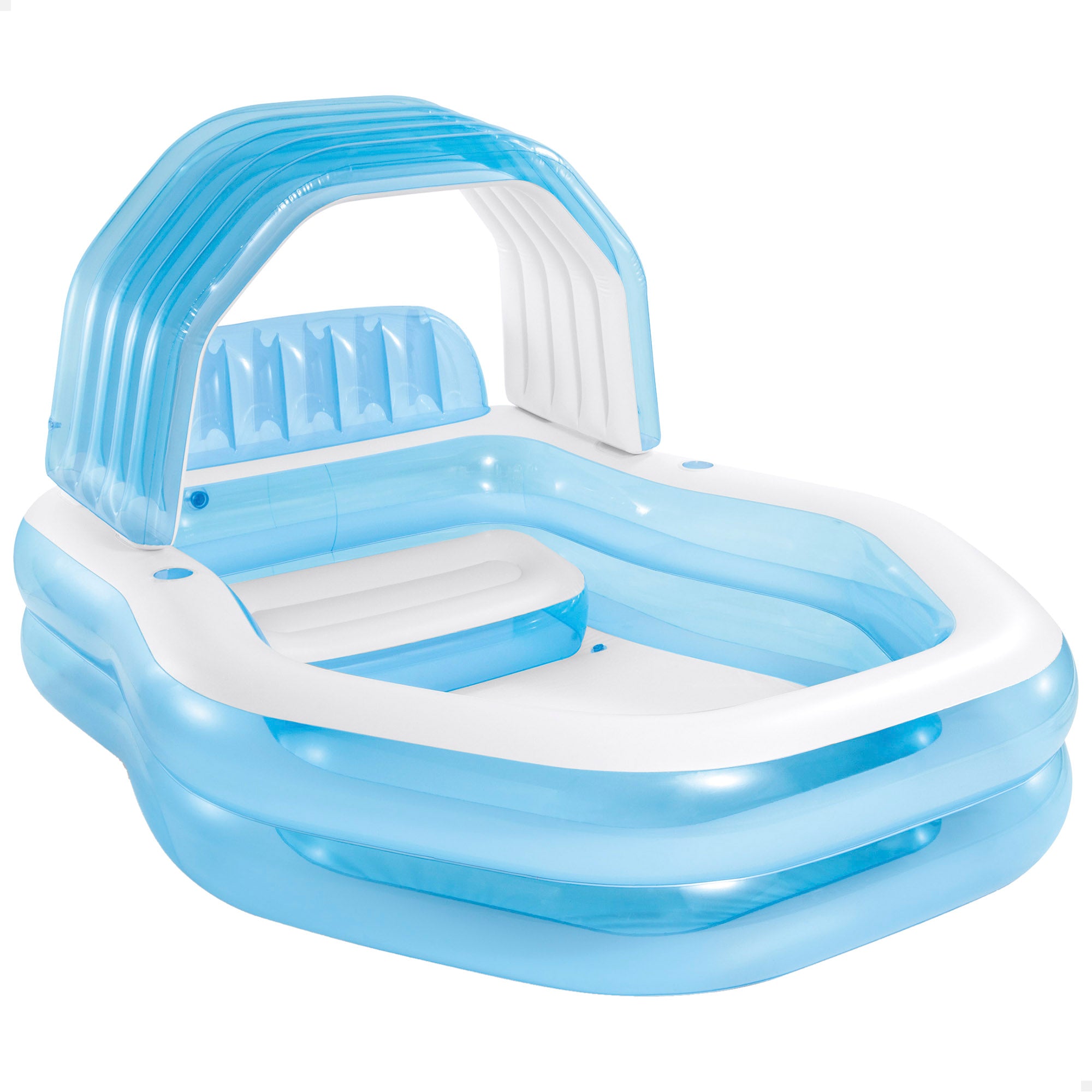 Piscina insuflável infantil INTEX com assento e cobertura, azul, 229x191x135 cm