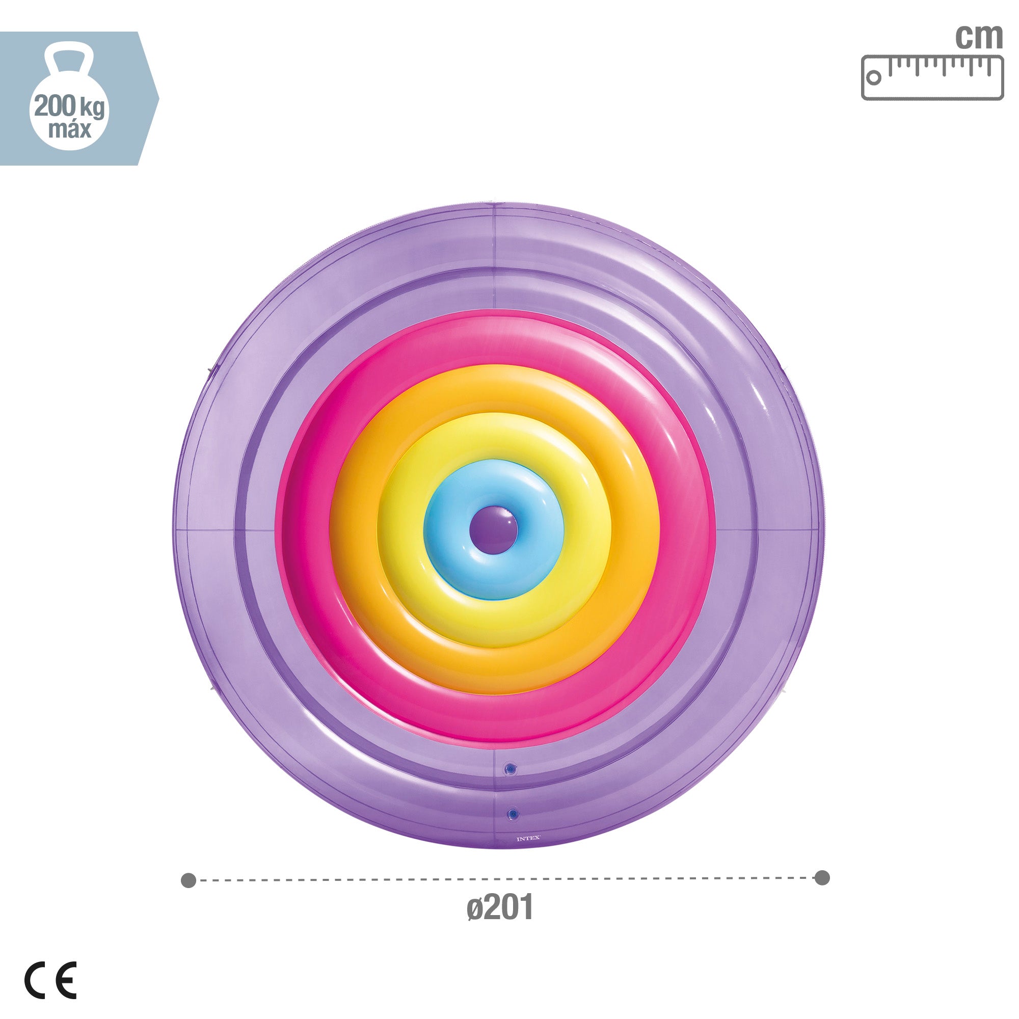 Ilha Arco-Íris Insuflável INTEX Ø201 cm