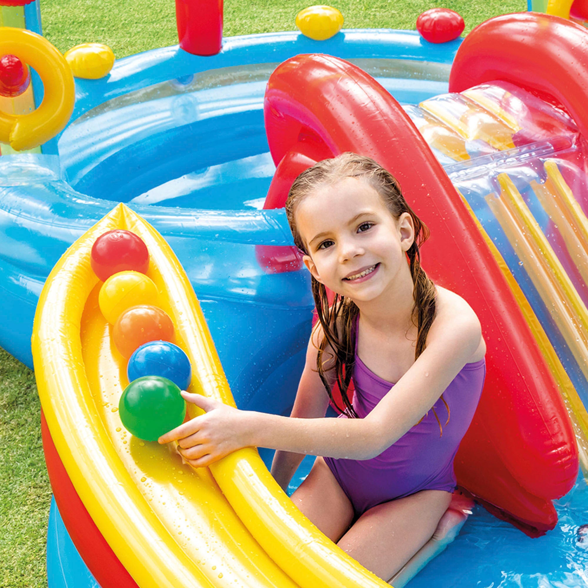 Centro de jogos insuflável Arco-íris INTEX 297x193x135 cm