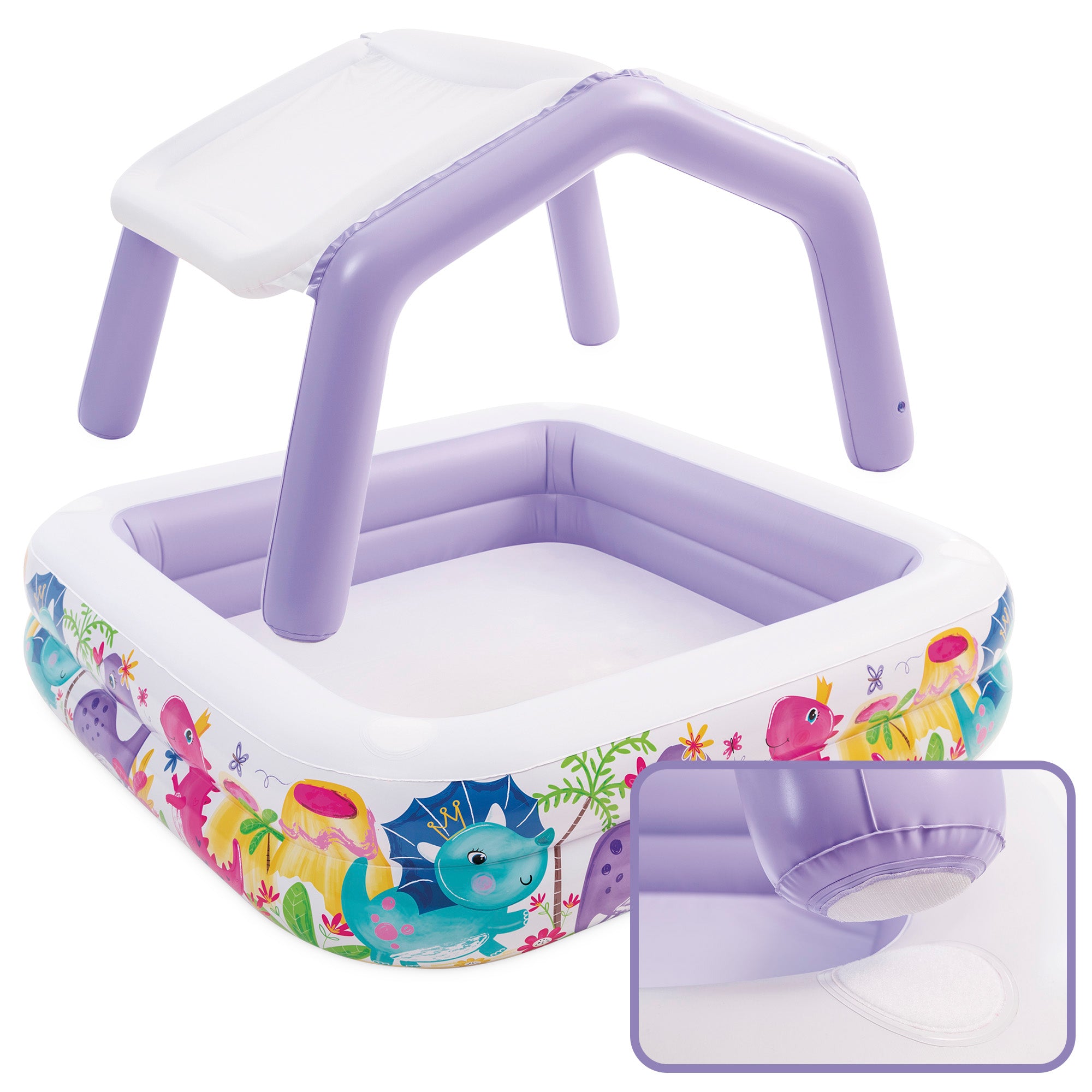 Piscina insuflável infantil INTEX com cobertura amovível 157x157x122 cm - 295 l