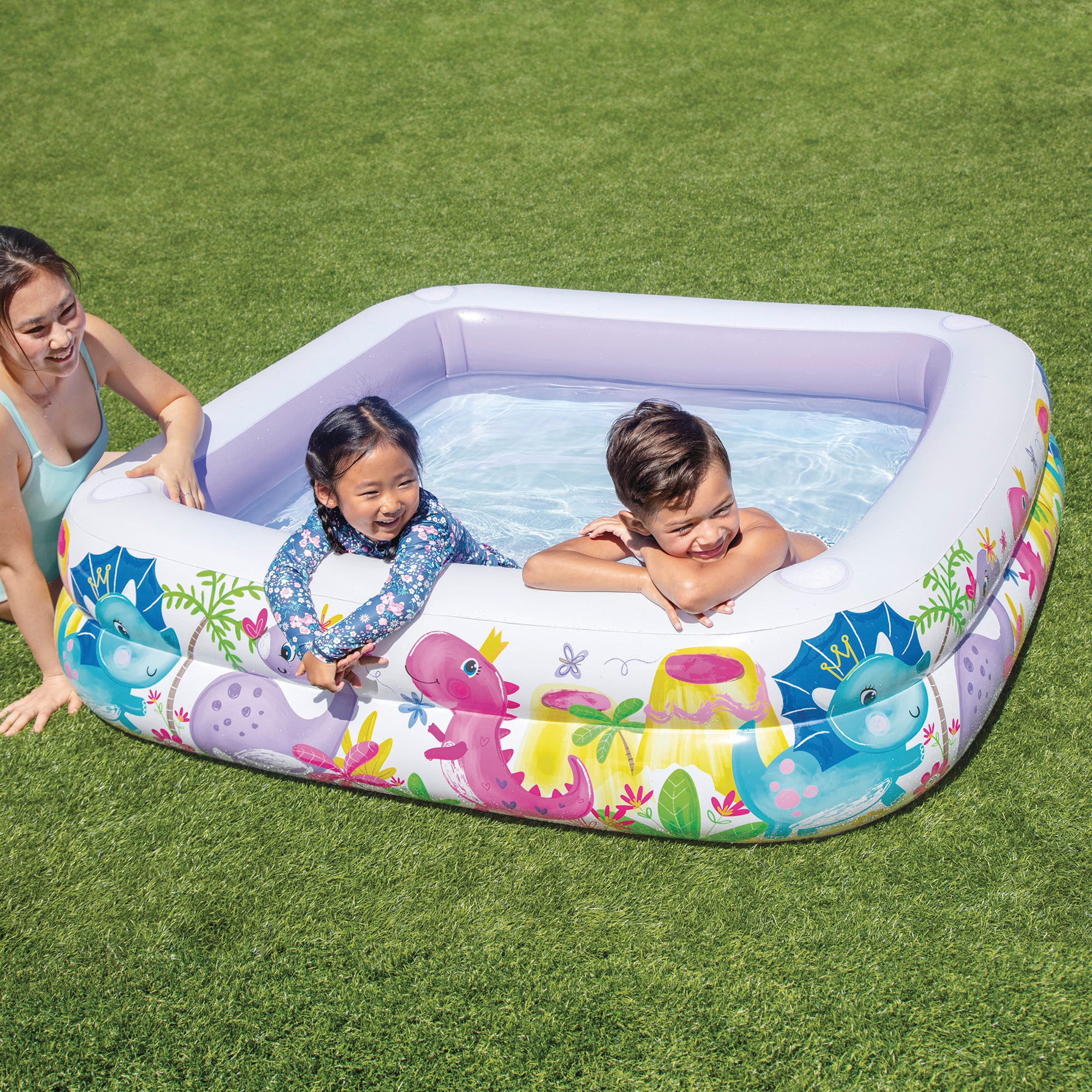 Piscina insuflável infantil INTEX com cobertura amovível 157x157x122 cm - 295 l