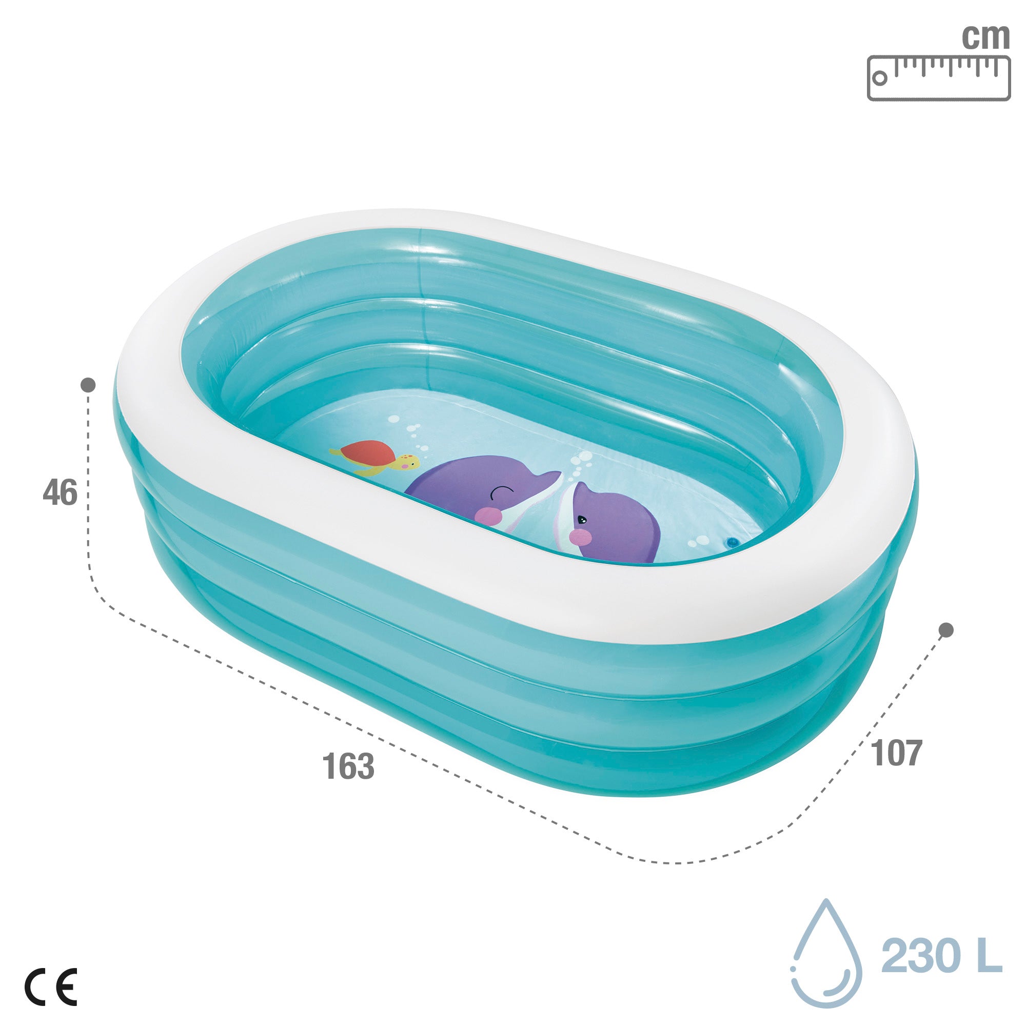 Piscina insuflável INTEX My Sea Friends 163x107x46 cm - 230 l
