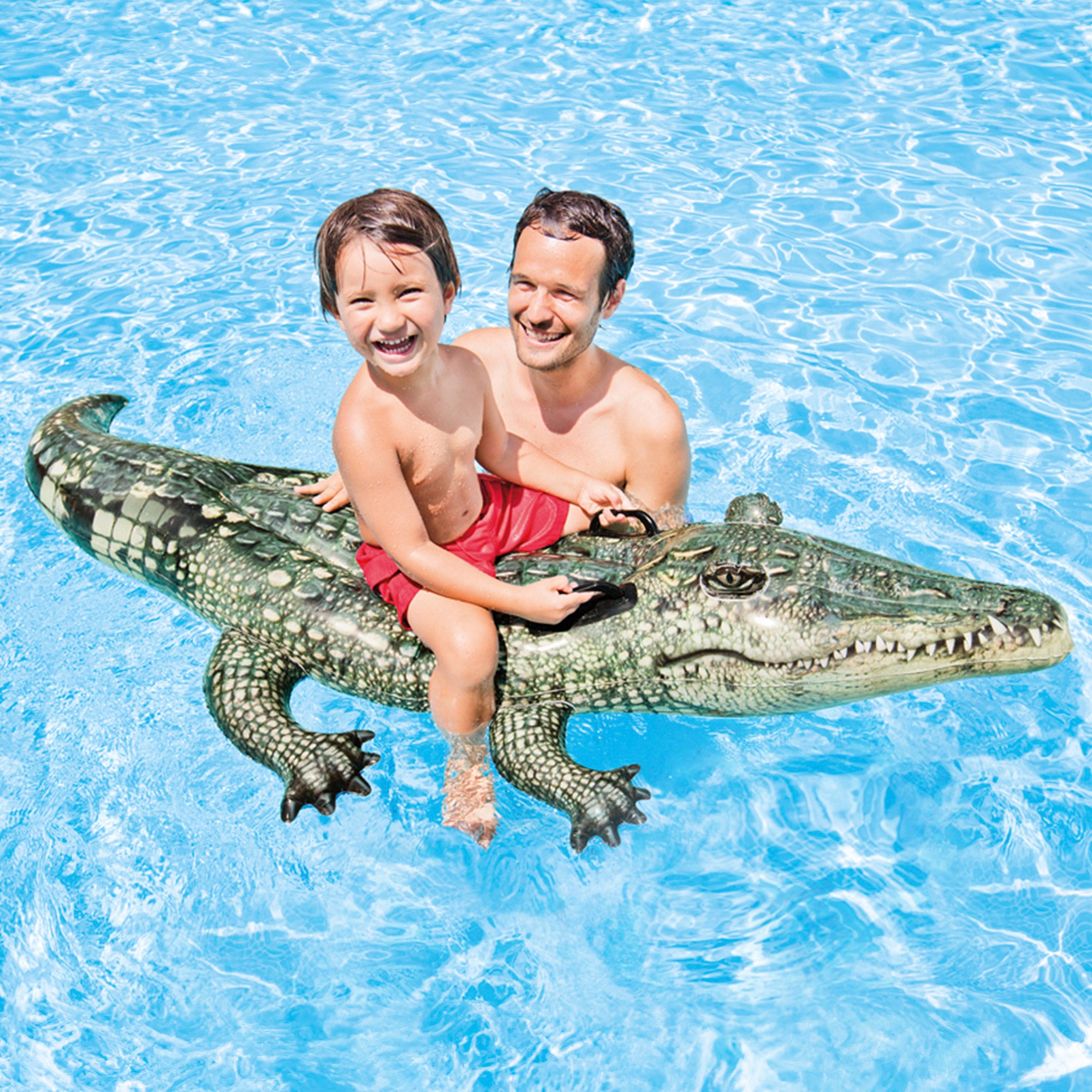 Crocodilo insuflável fotorrealista INTEX com 2 pegas, 86x170 cm