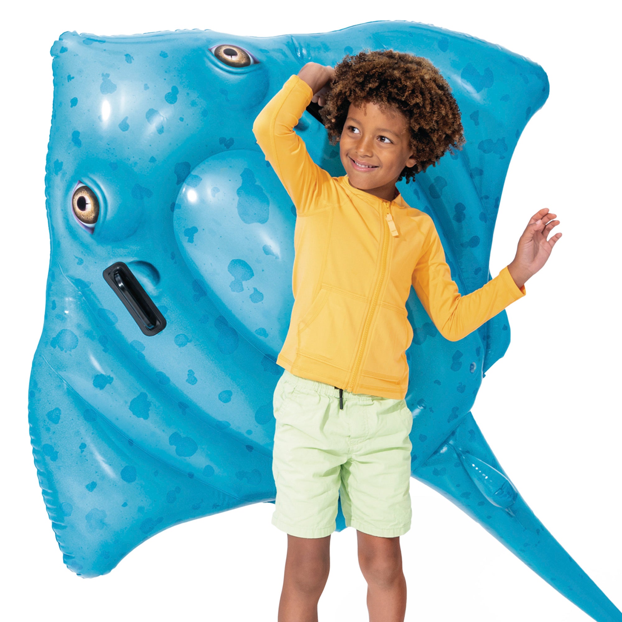 Boia de piscina INTEX às riscas com pegas 145x185 cm