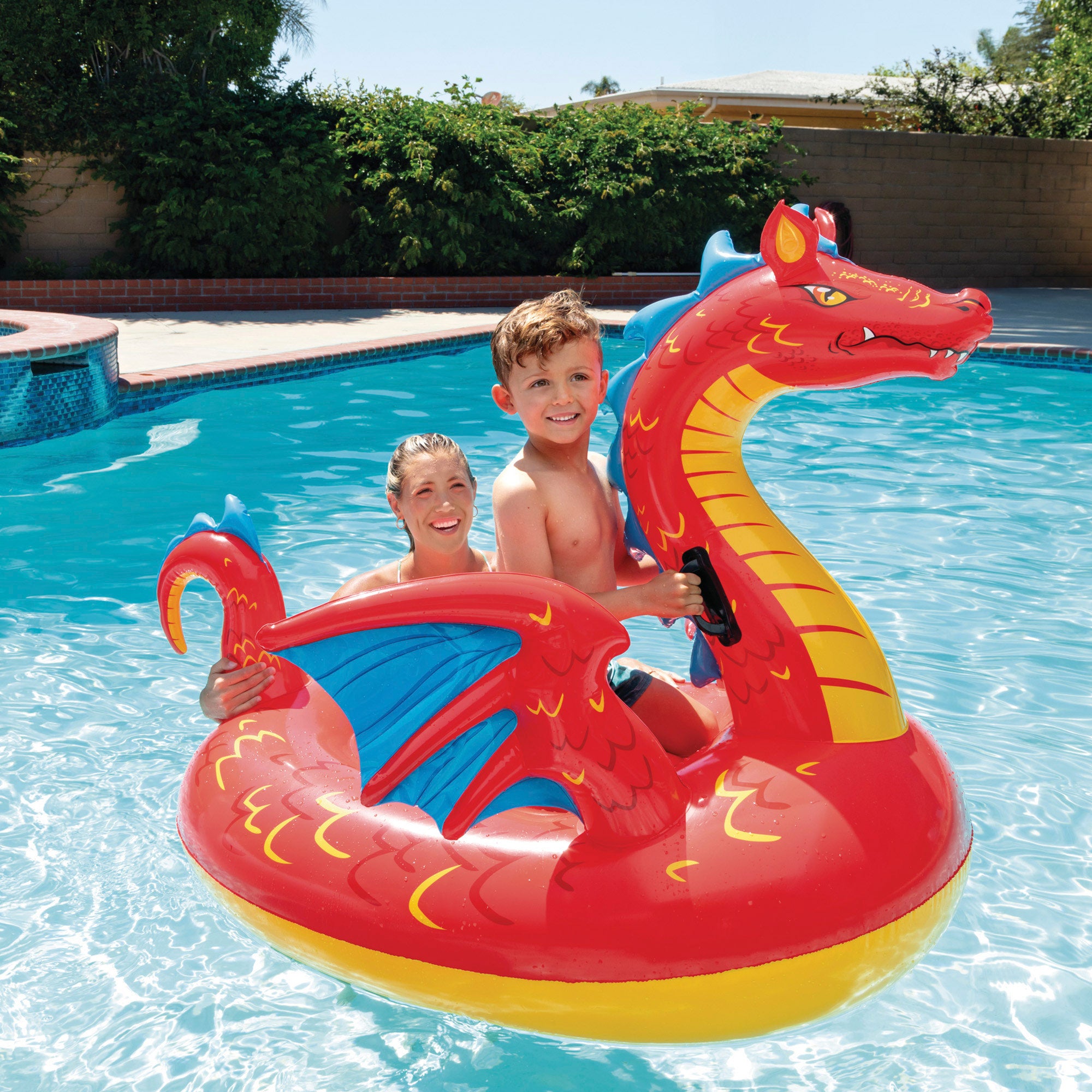 Boia de piscina INTEX Dragão com pegas 198x173 cm