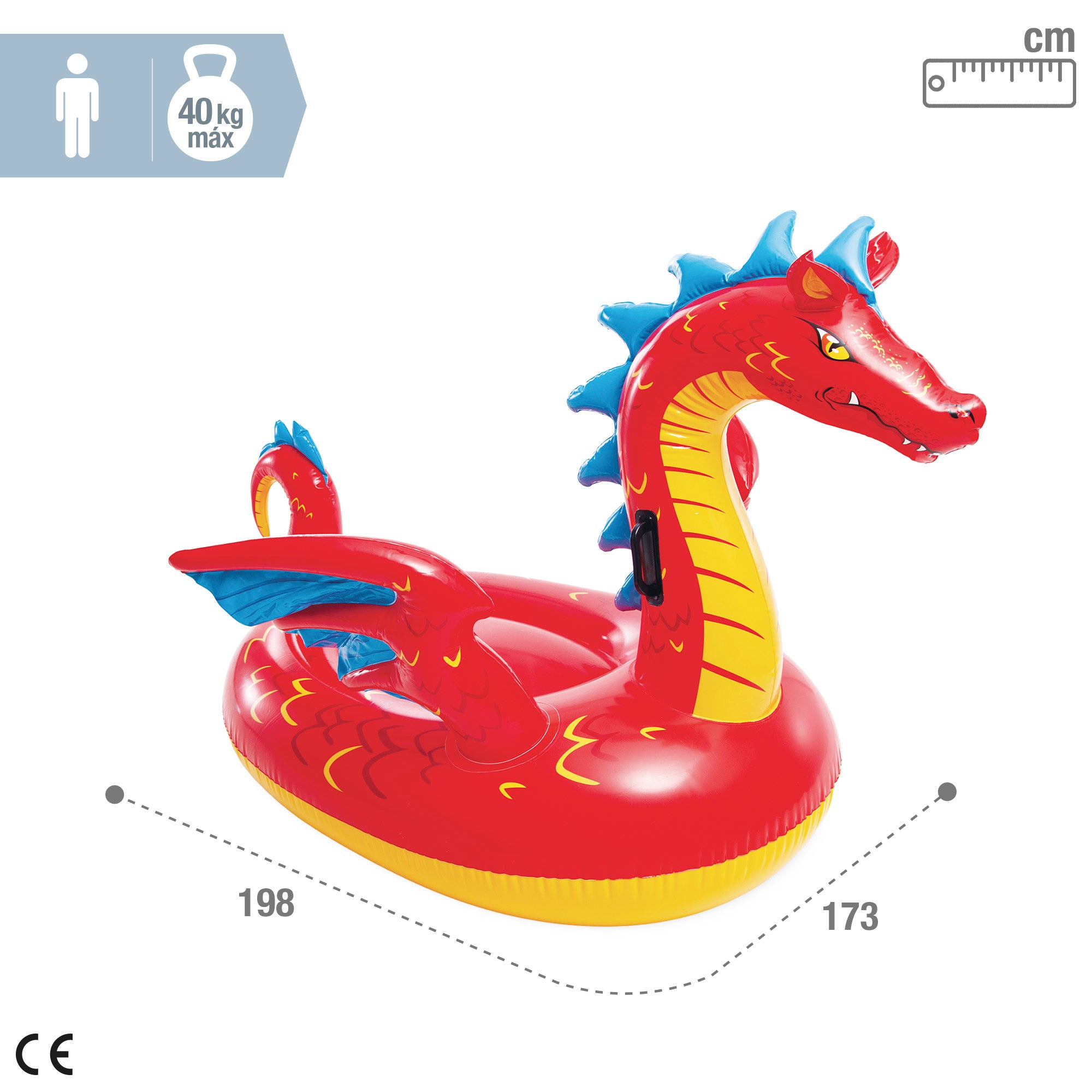 Boia de piscina INTEX Dragão com pegas 198x173 cm