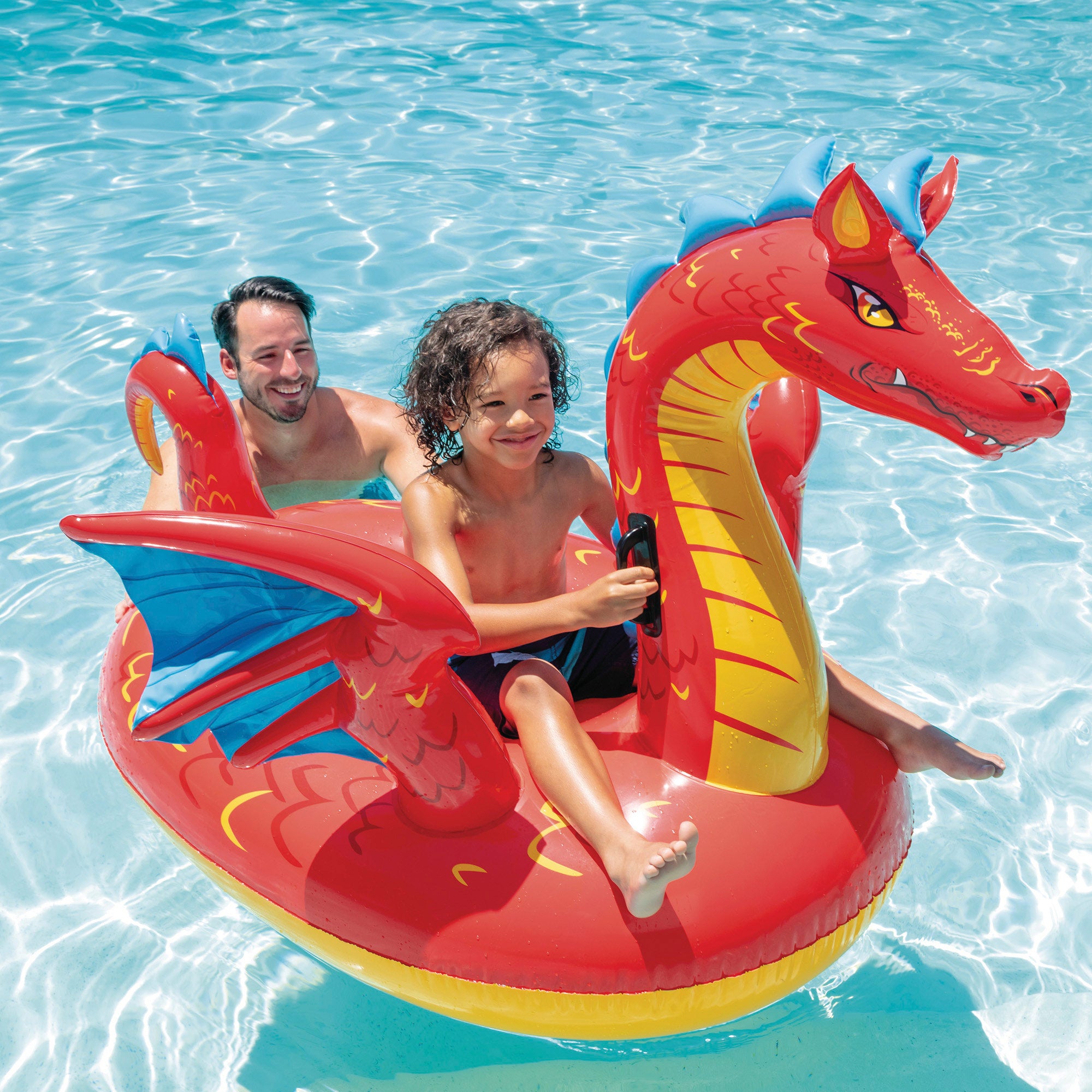 Boia de piscina INTEX Dragão com pegas 198x173 cm