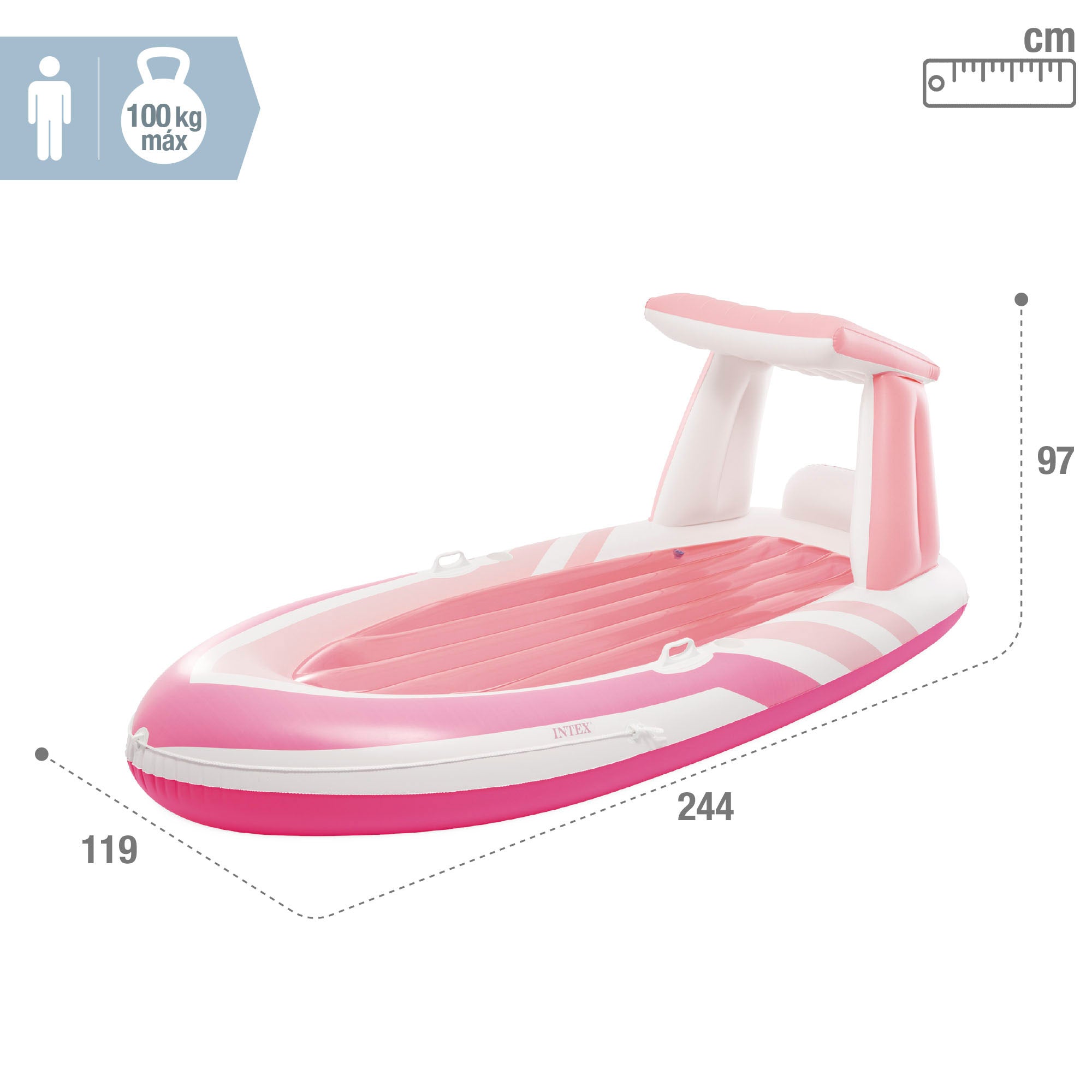 Colchão insuflável INTEX Pink Paradise com cobertura e suporte para copos