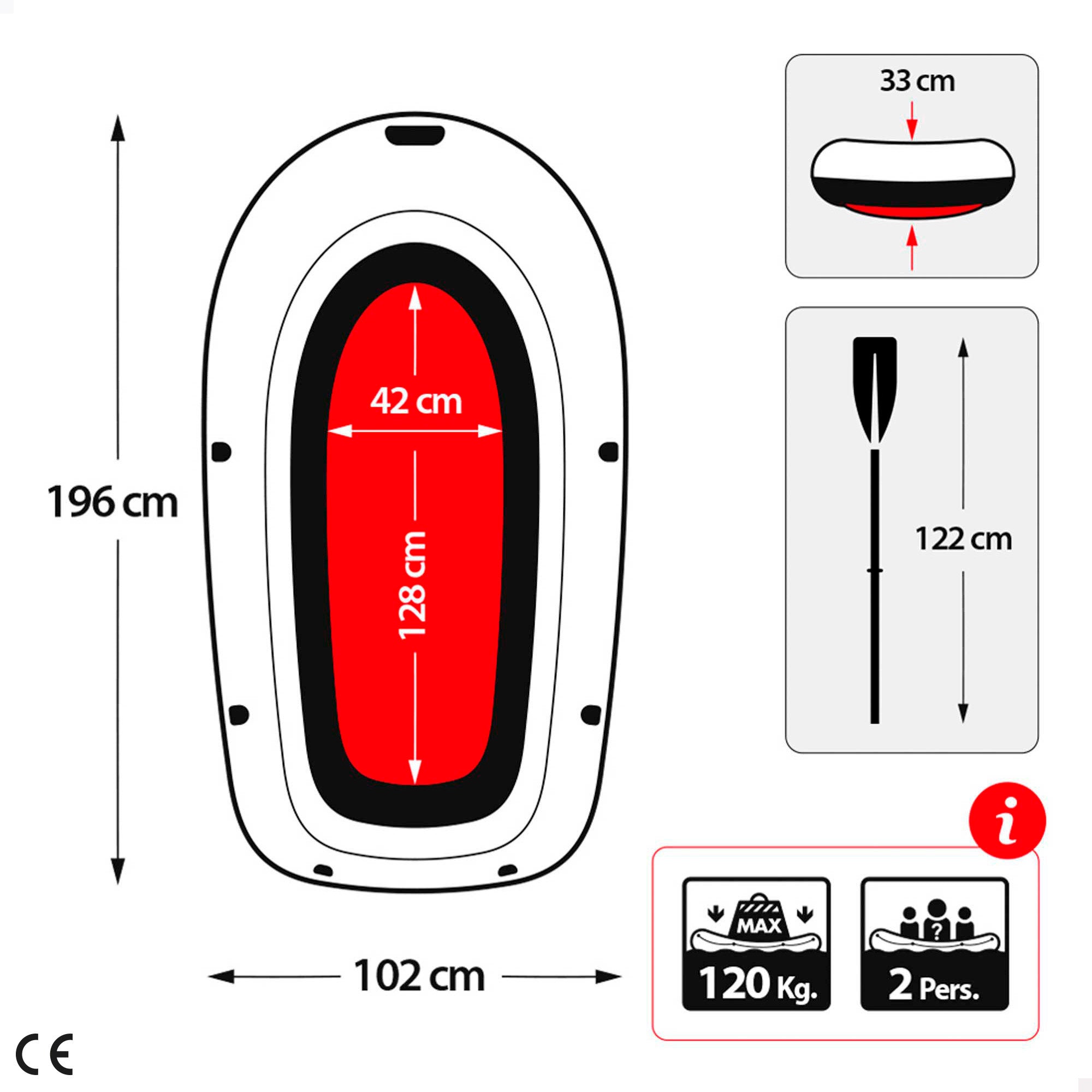 Bote insuflável INTEX Explorer Pro 200 com remos e bomba
