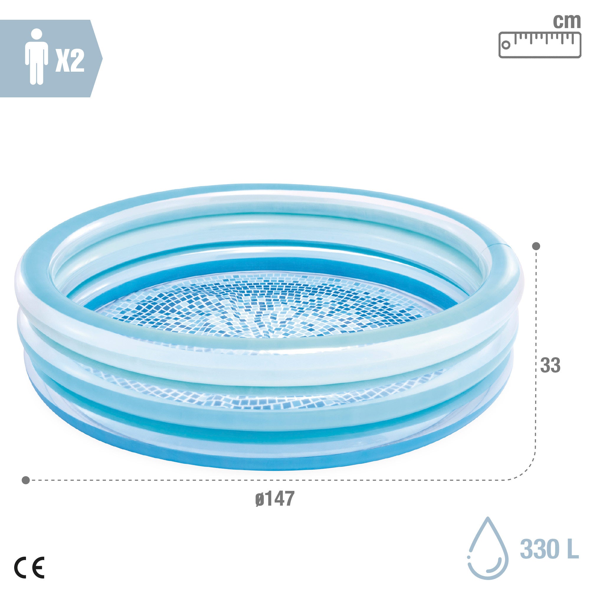 Piscina infantil insuflável INTEX Blue Biss com piso estampado