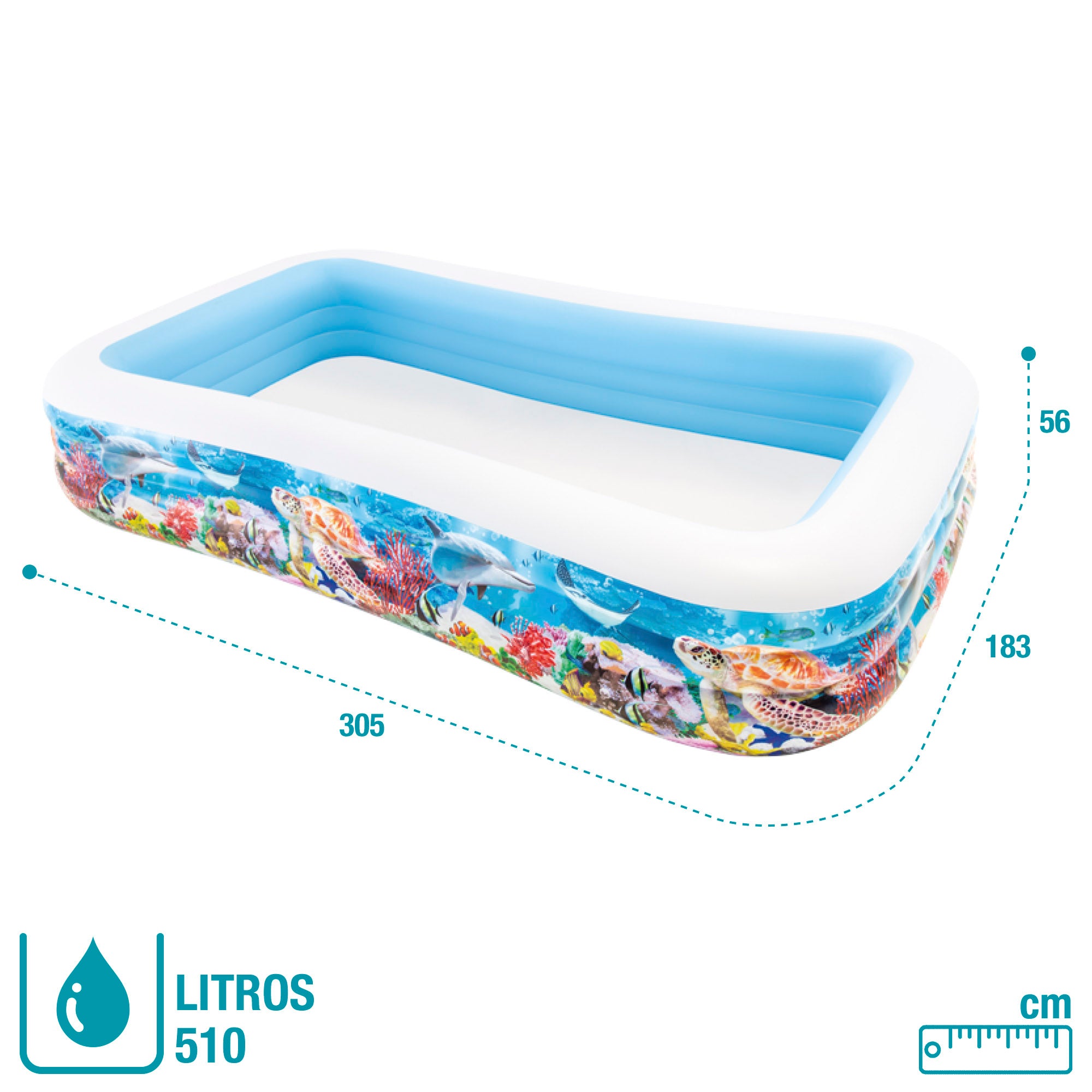 Piscina insuflável tropical INTEX 305x183x56 cm - 1020 l