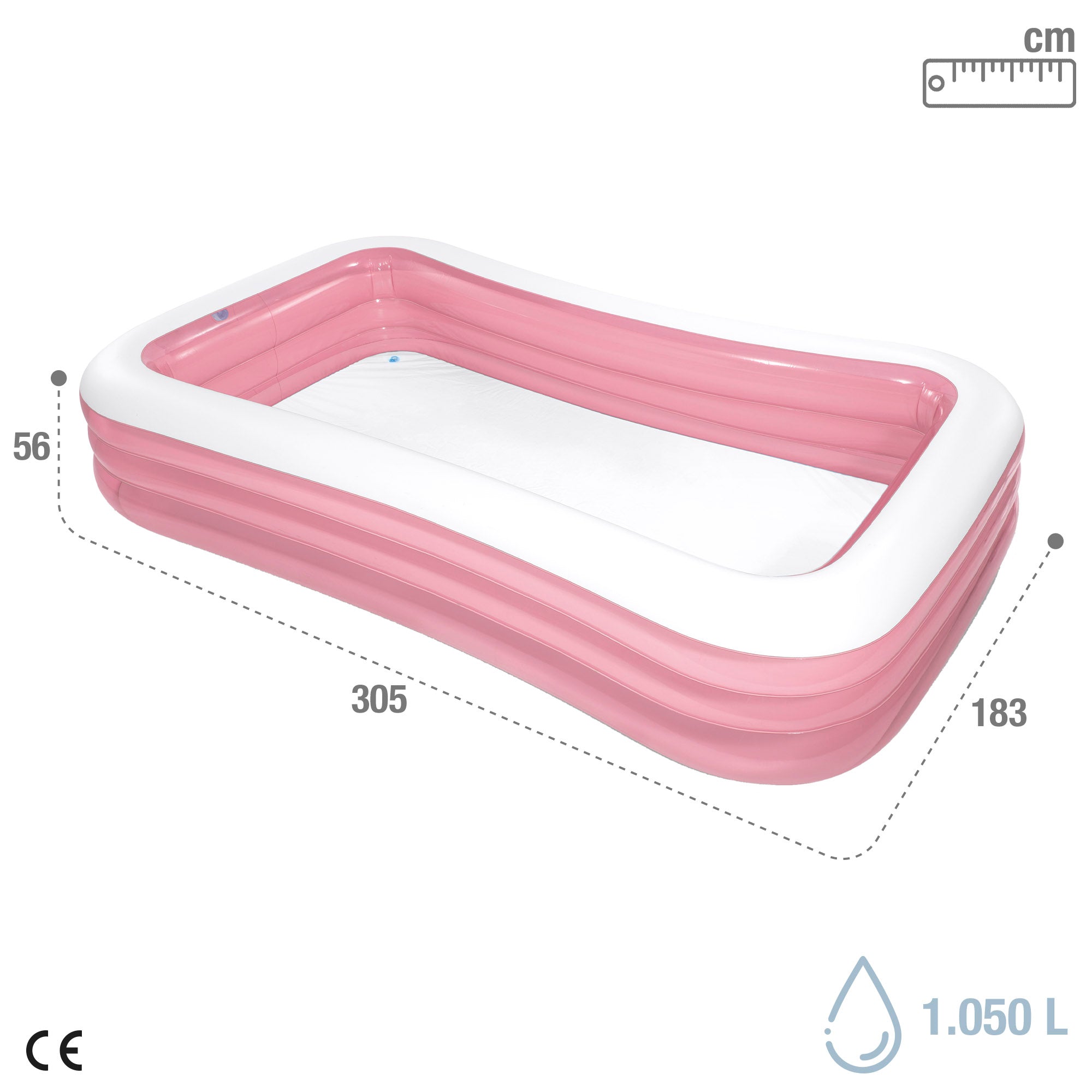 Piscina insuflável rosa INTEX 305x183x56 cm