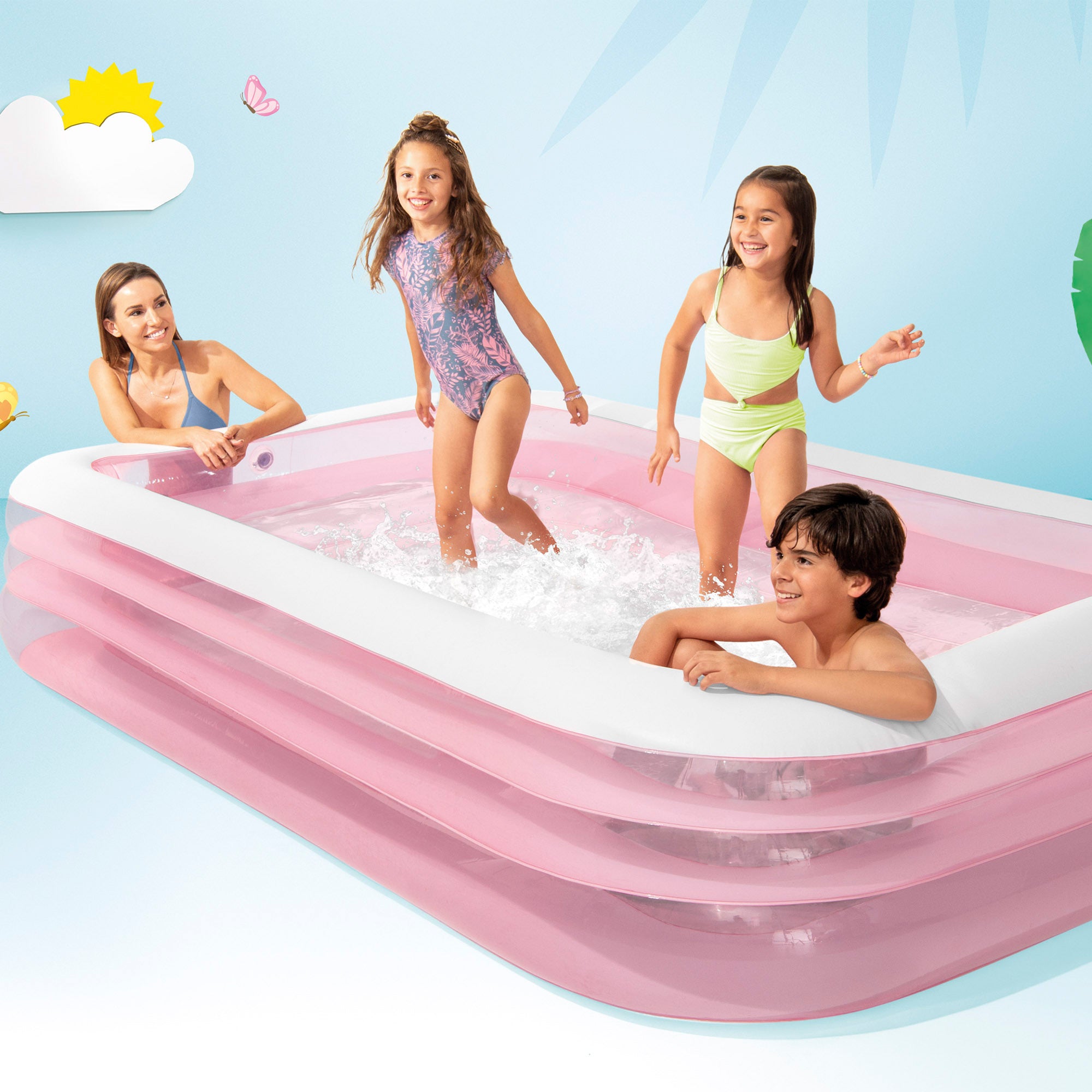 Piscina insuflável rosa INTEX 305x183x56 cm
