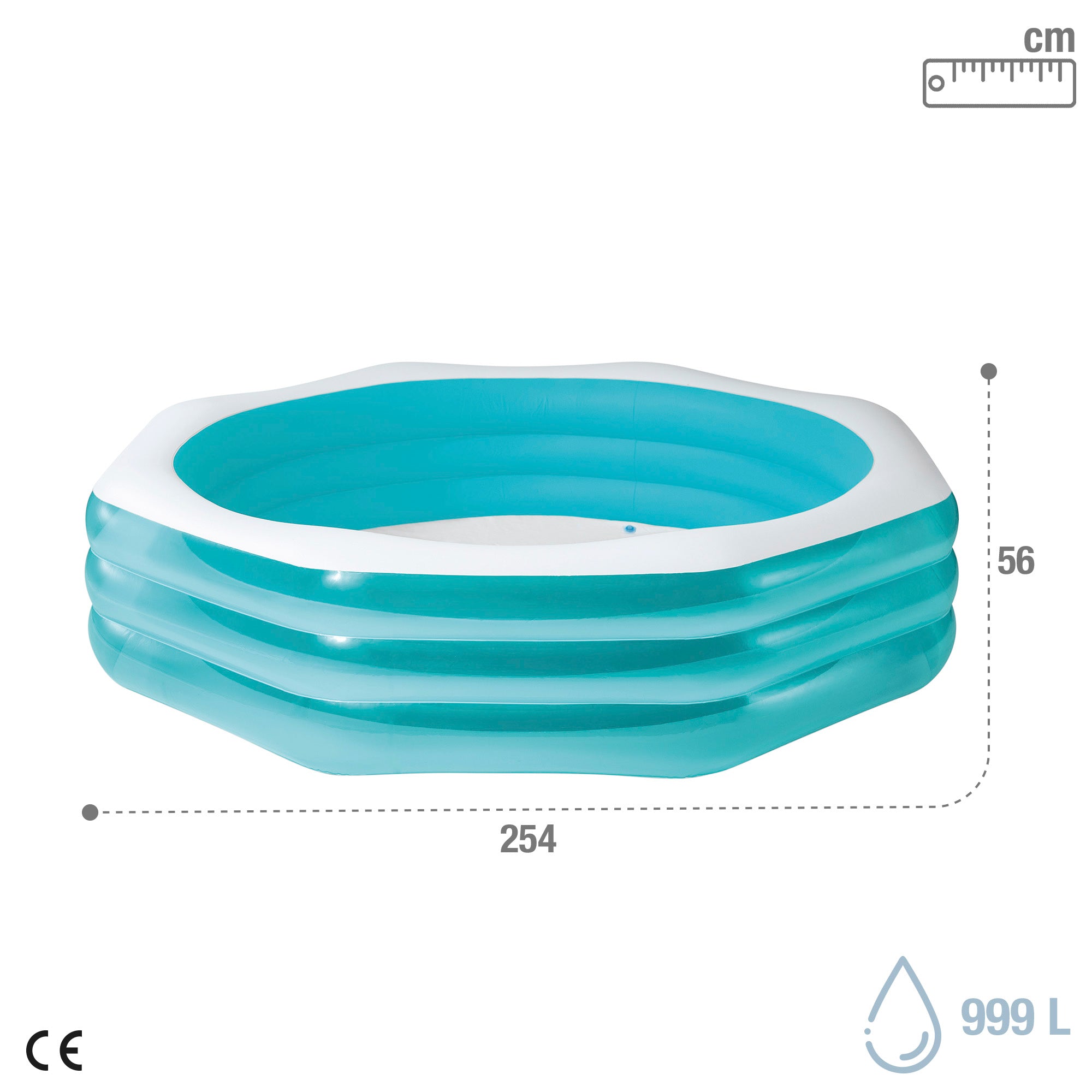 Piscina insuflável familiar octogonal INTEX