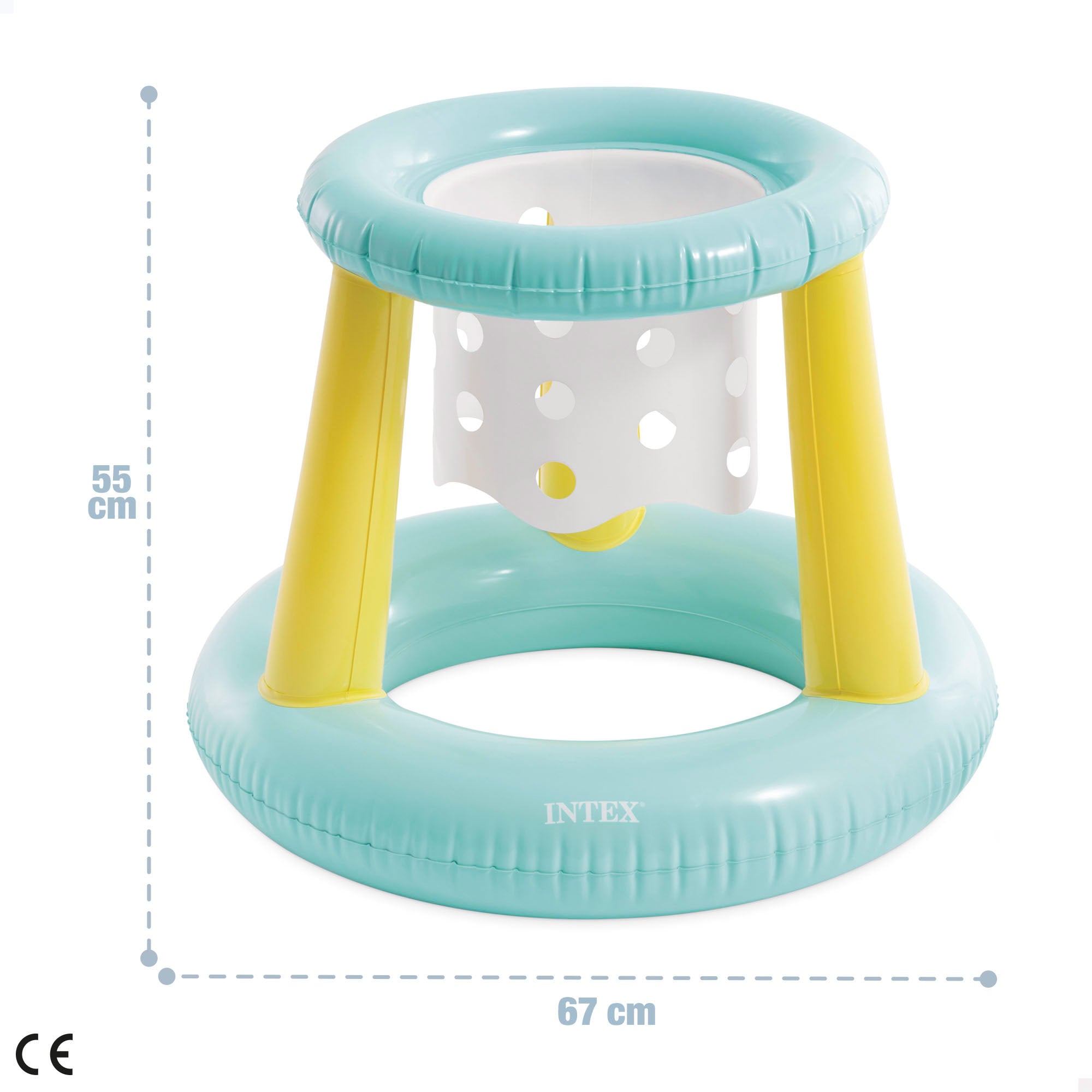 Cesto de basquetebol insuflável flutuante INTEX - 67x55 cm