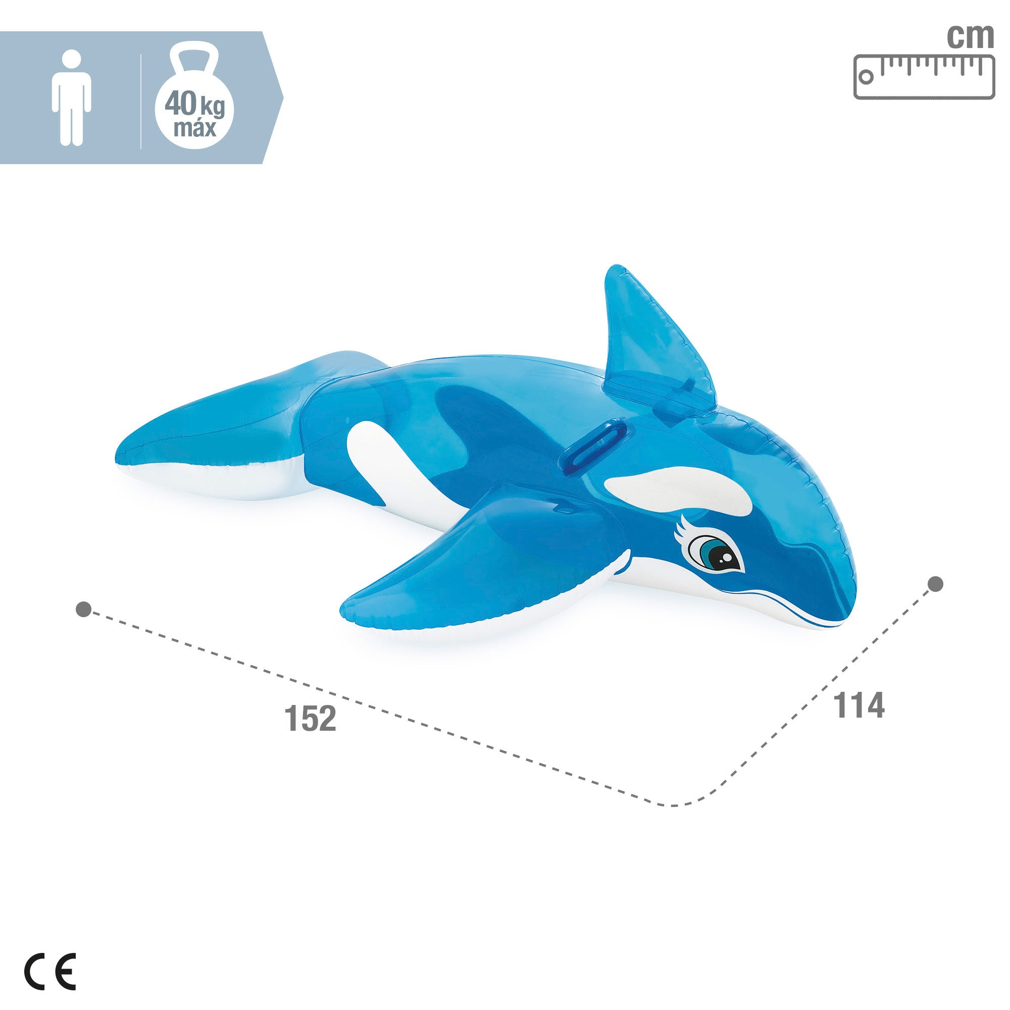 Baleia insuflável INTEX com 2 pegas, 152 x 114 cm