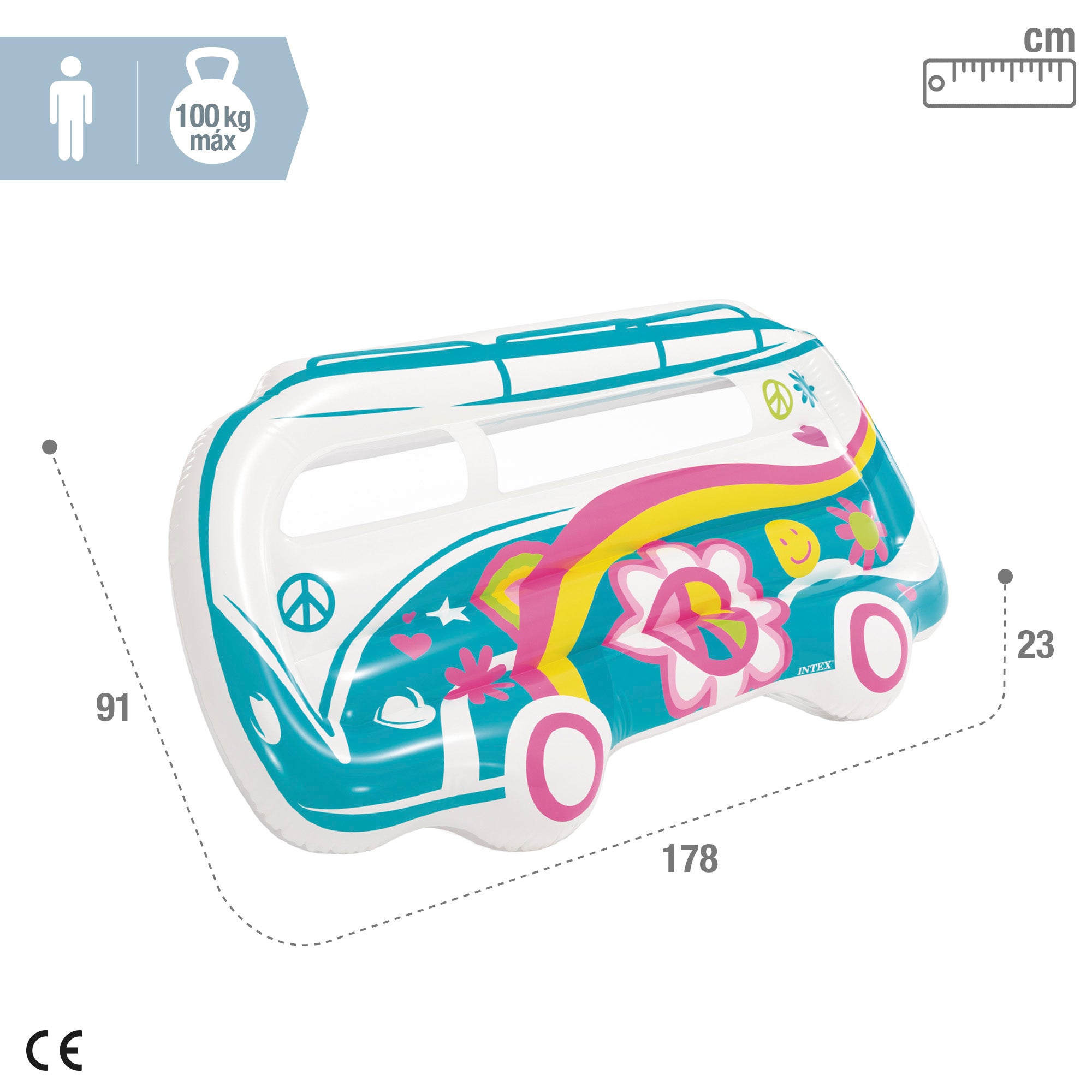 Colchão insuflável INTEX Hippie Van 178x23x91 cm