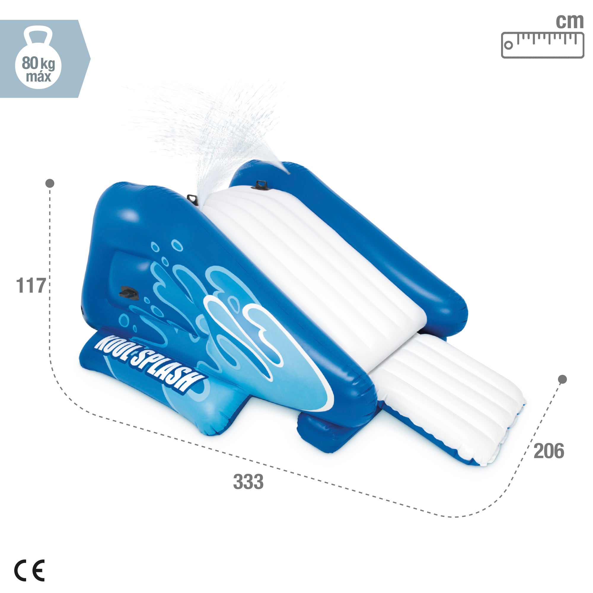 Tobogã aquático insuflável INTEX com 2 jatos de água 333x206x117 cm