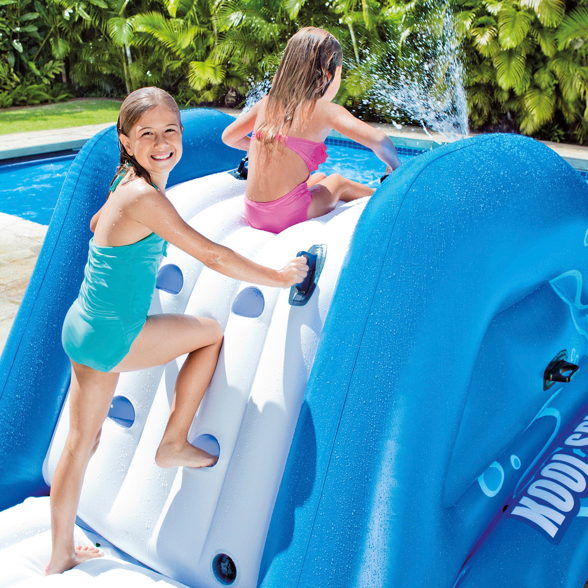 Tobogã aquático insuflável INTEX com 2 jatos de água 333x206x117 cm