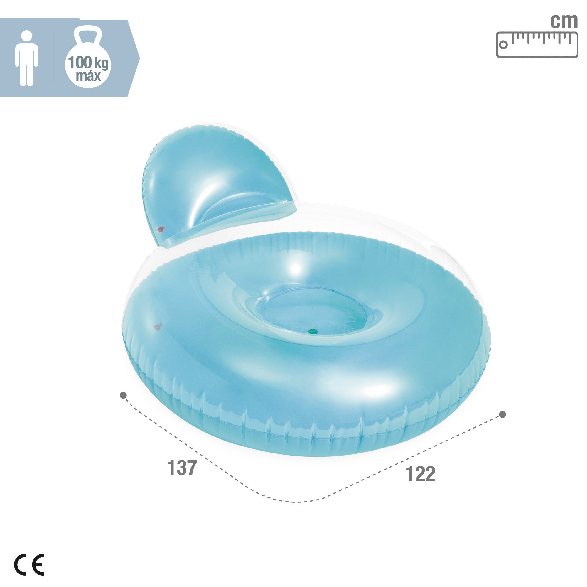 Cadeira insuflável para piscina 122x137 cm INTEX