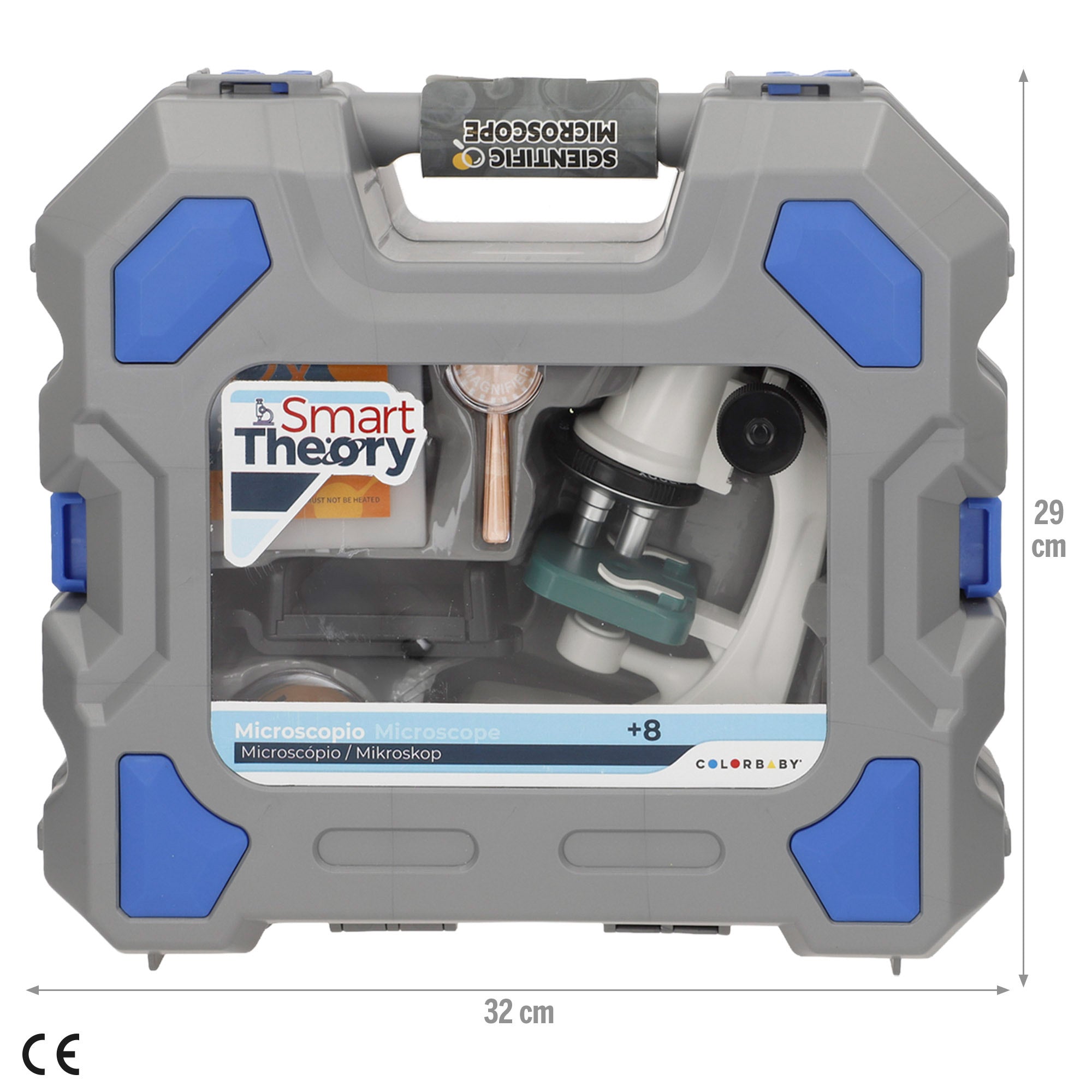 Microscópio com estojo e acessórios + 8 anos Smart Theory