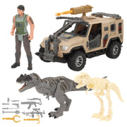 Set dinossauro e carro todo-o-terreno de expedição jurássica Animal World
