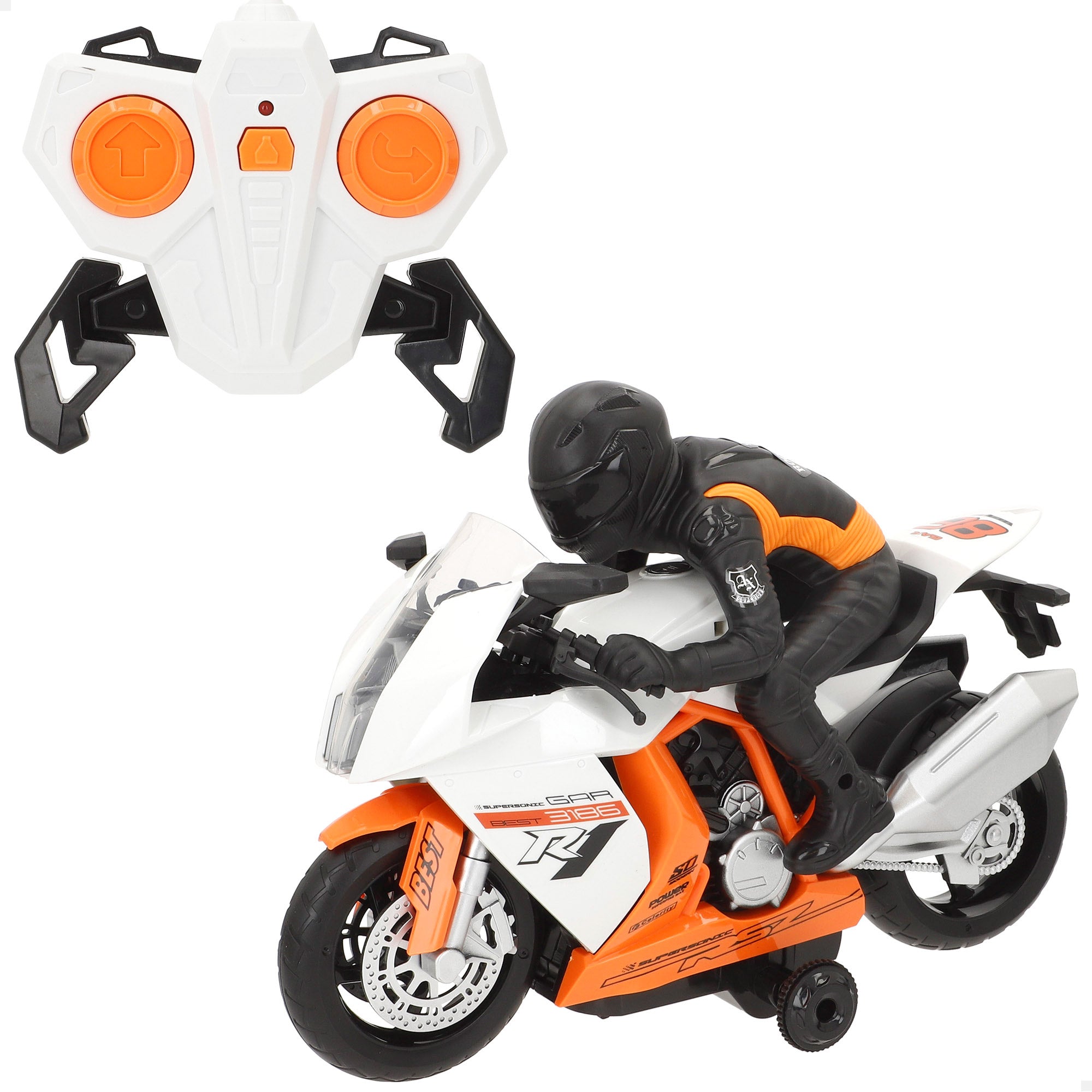 Moto radiocomandada laranja + 4 anos Speed&Go