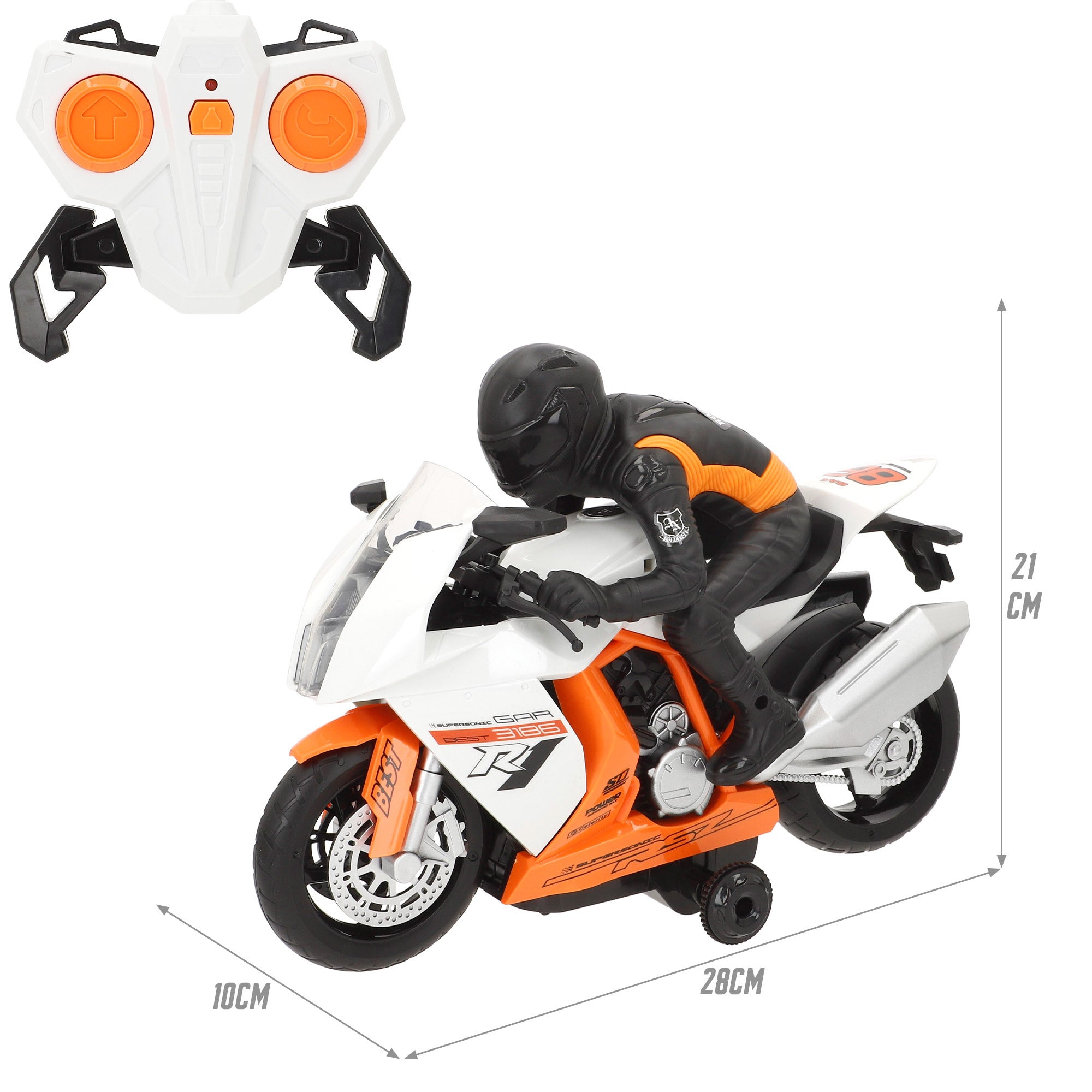 Moto radiocomandada laranja + 4 anos Speed&Go