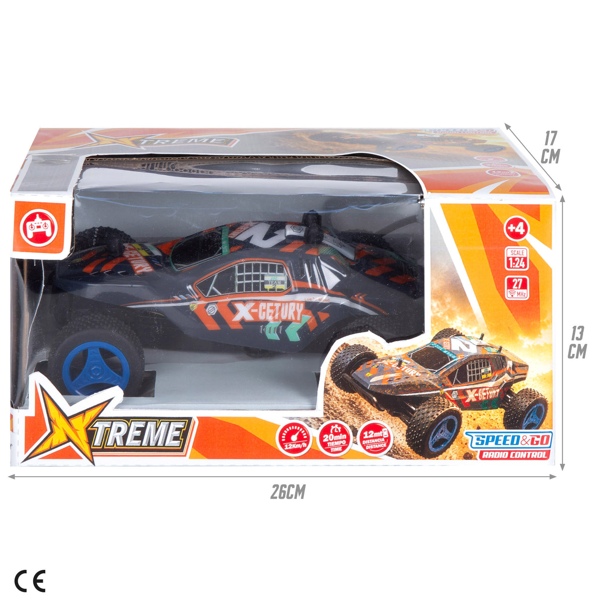 Carro telecomandado rodas de borracha 1:24 Speed & Go