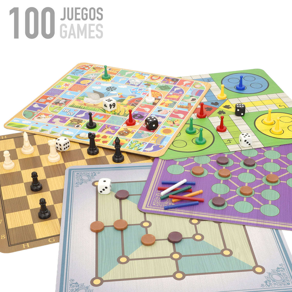 Caixa metálica 100 jogos de mesa + 6 anos CB Games
