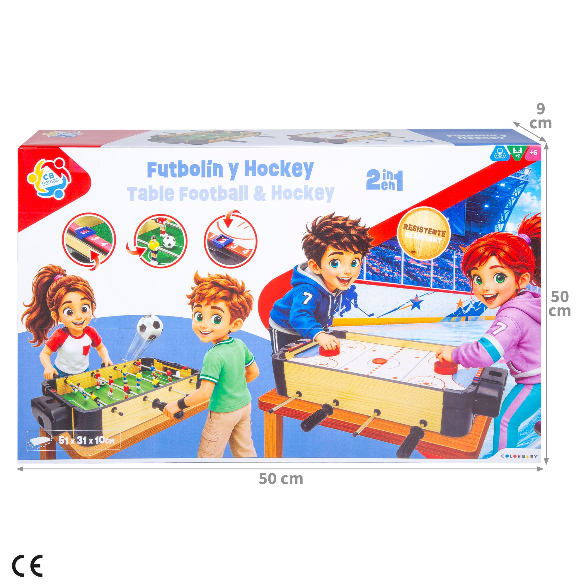 Mesa de air hockey e matraquilhos 2 em 1 CB Games