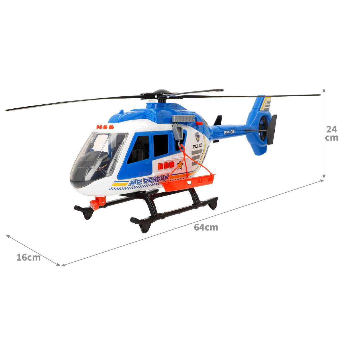 Helicóptero e carro da polícia + 3 anos Teamsterz