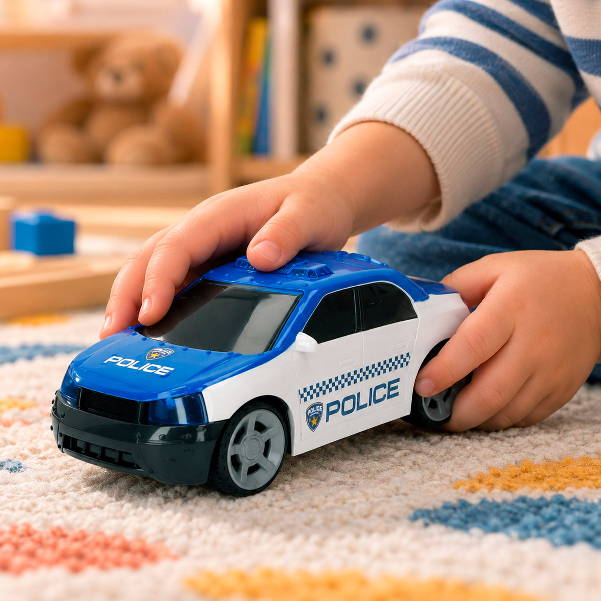 Helicóptero e carro da polícia + 3 anos Teamsterz