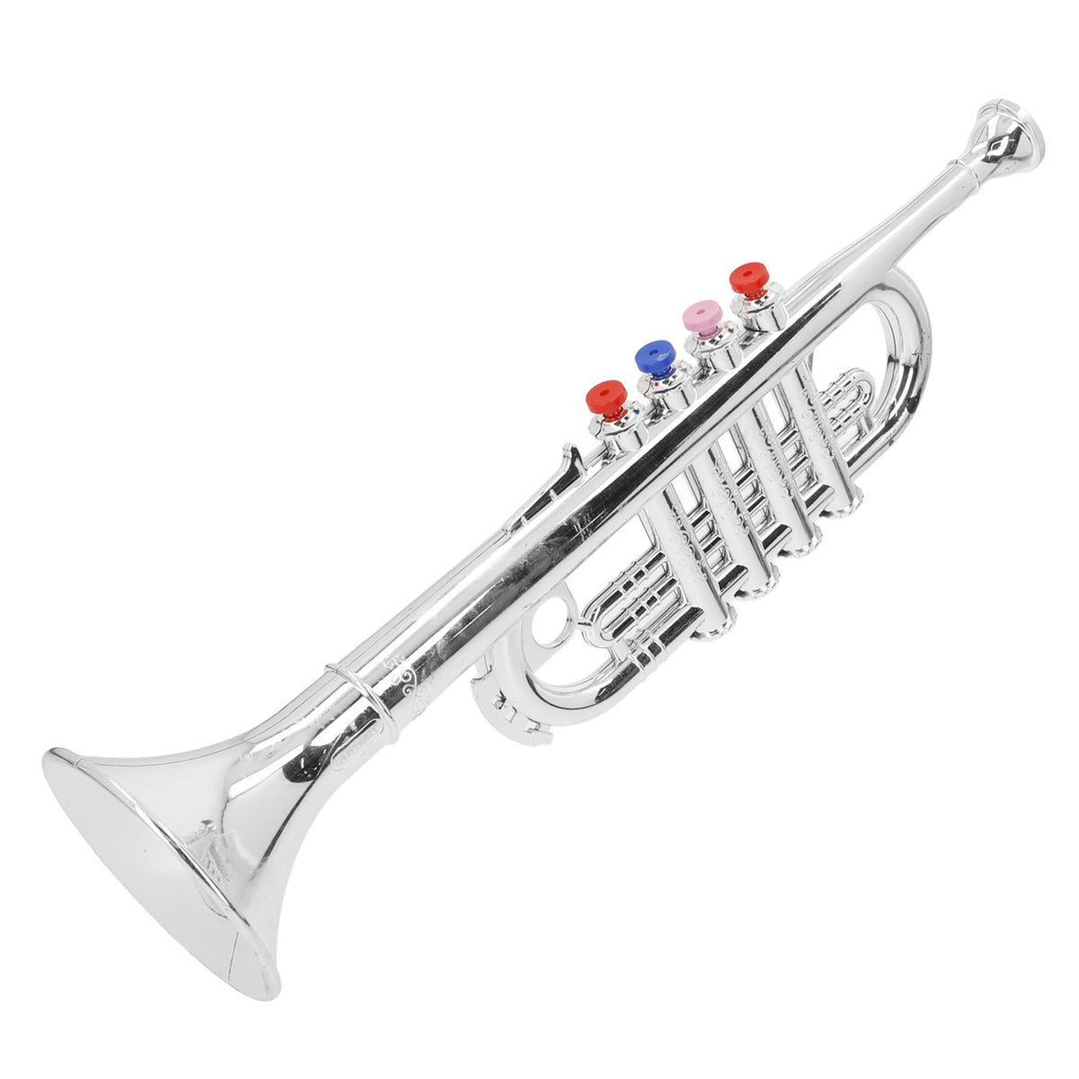 Trompete de brincar prateado com 4 teclas 42 cm Bontempi