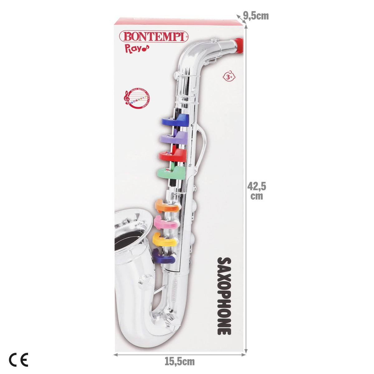 Saxofone prateado de brincar com 8 teclas 40 cm Bontempi
