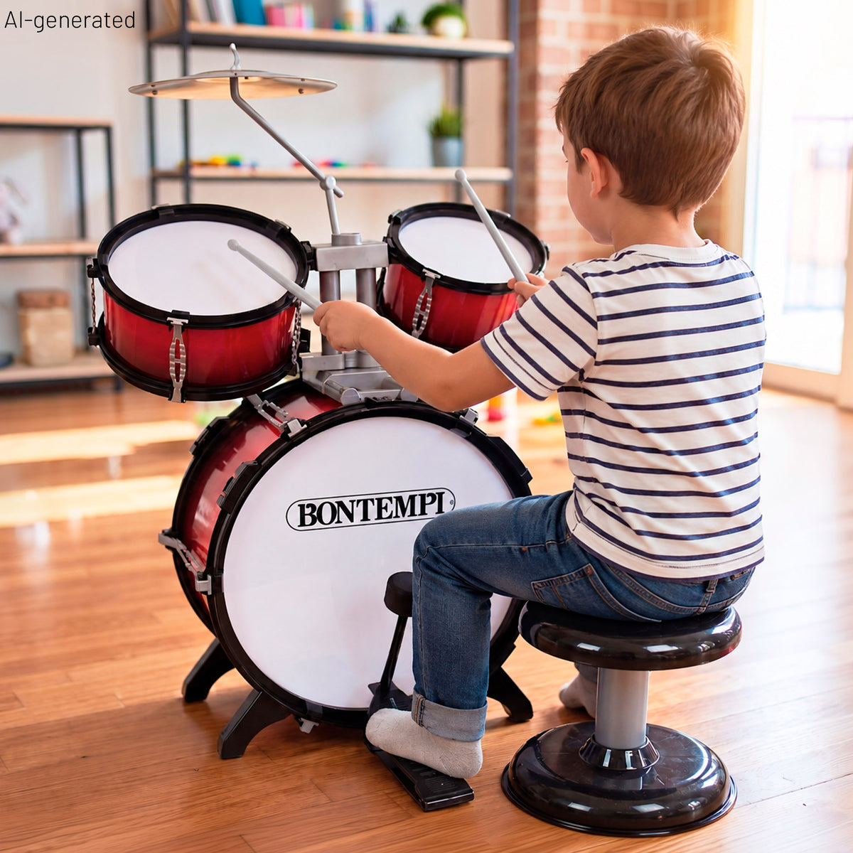 Bateria infantil com banco 47x47x70 cm Bontempi