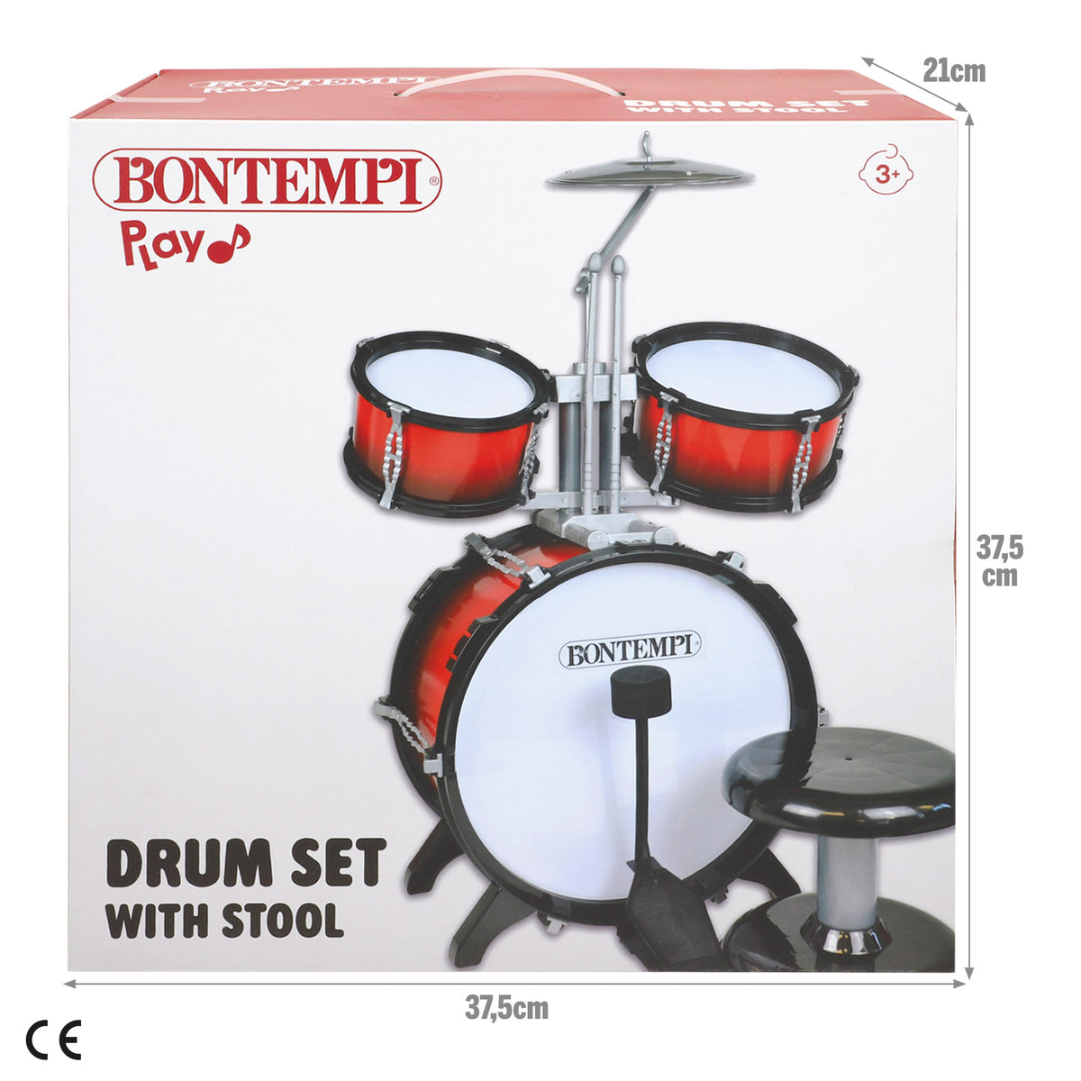 Bateria infantil com banco 47x47x70 cm Bontempi