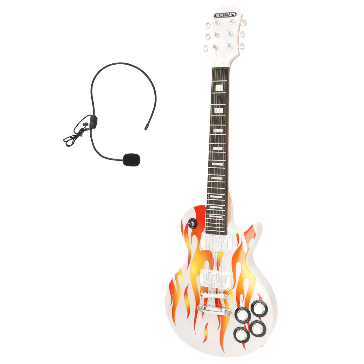 Guitarra eletrónica para crianças 69 cm com microfone de cabeça Bontempi