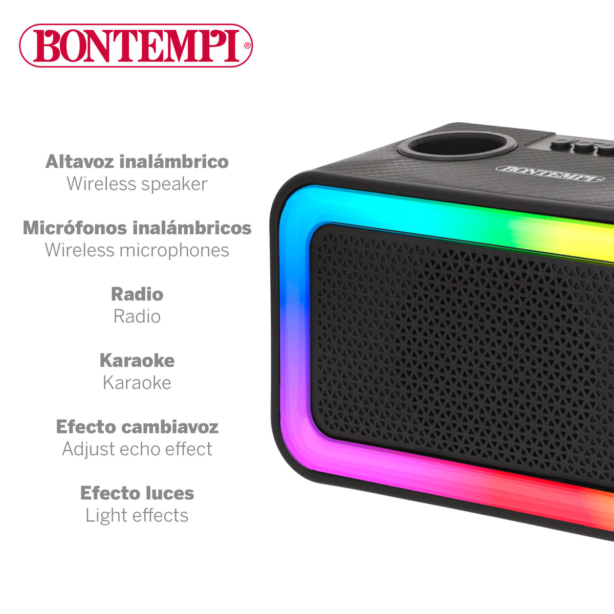 Altifalante de karaoke com 2 microfones Bontempi