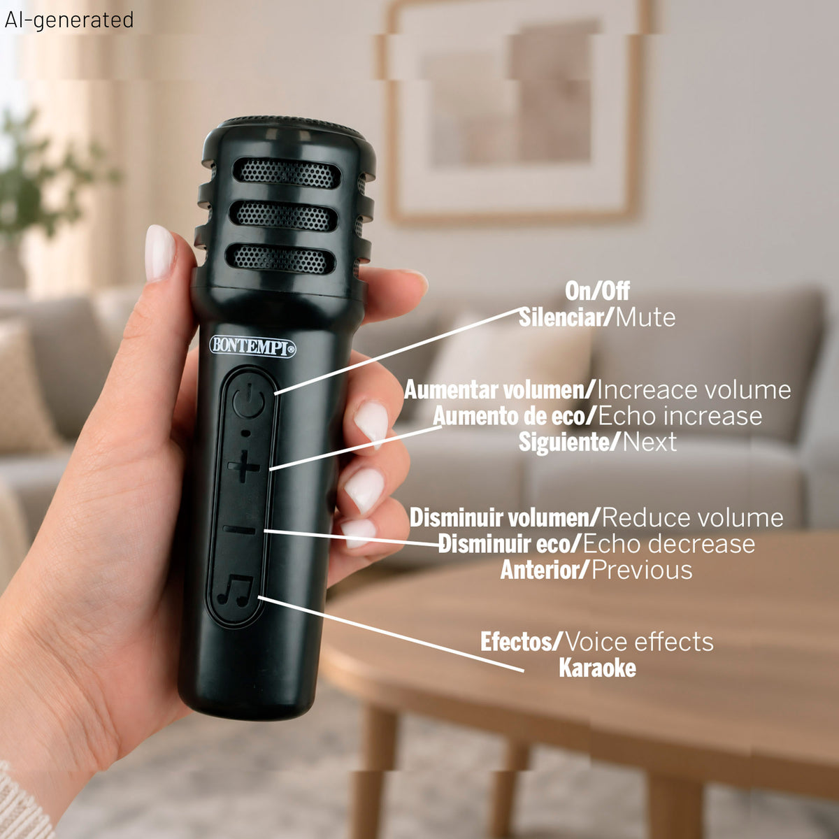 Altifalante de karaoke com 2 microfones Bontempi