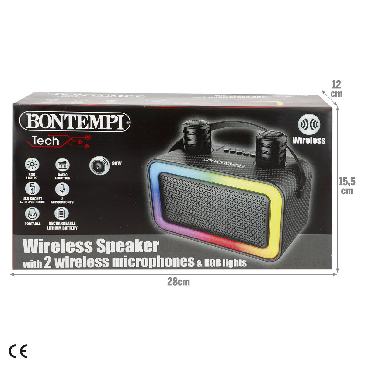 Altifalante de karaoke com 2 microfones Bontempi