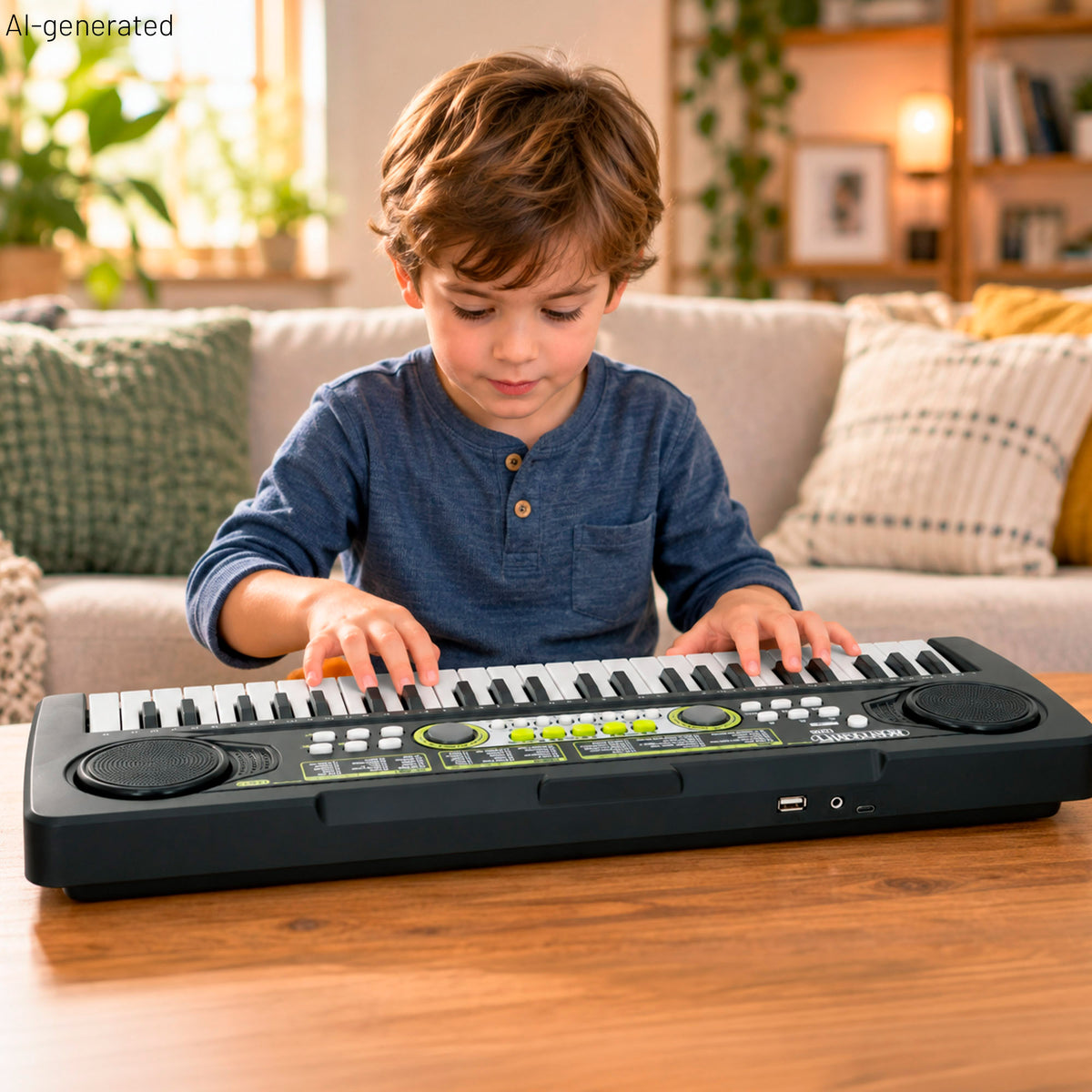 Teclado eletrónico para crianças de 49 teclas com 100 sons e função de aprendizagem Bontempi