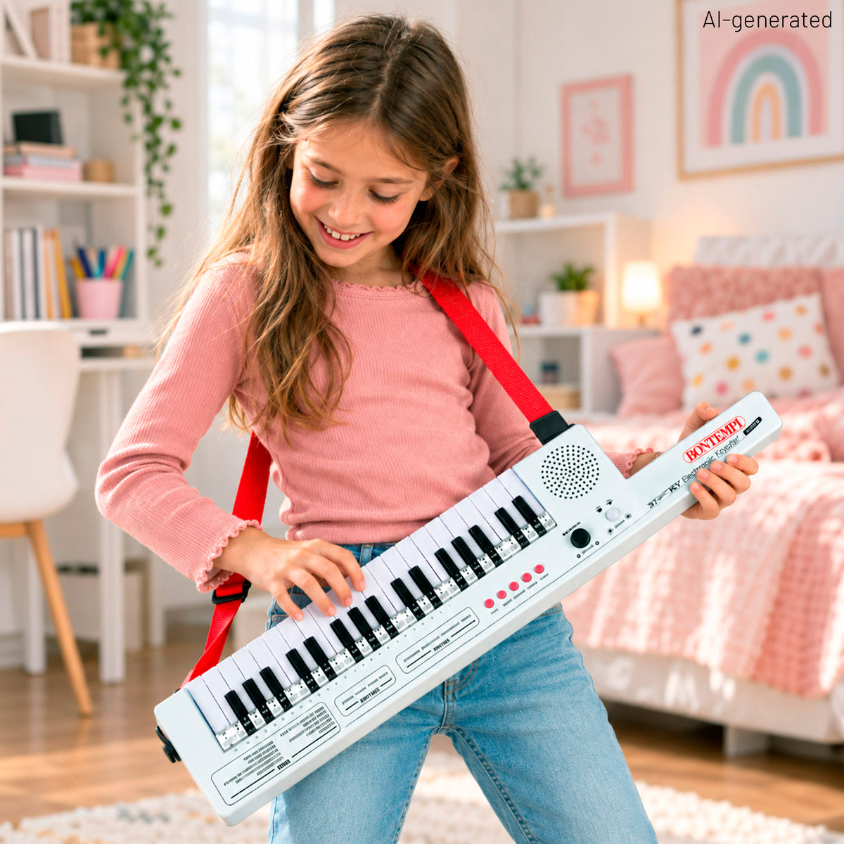 Teclado eletrónico para crianças tipo keytar 37 teclas Bontempi