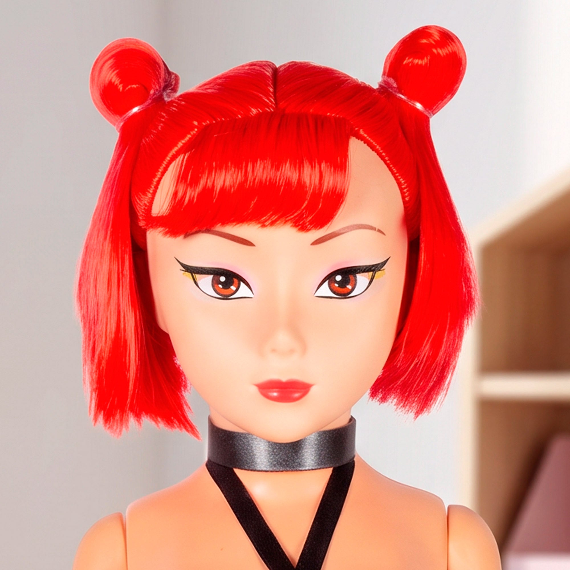Boneca grande 105 cm cabelo vermelho + 3 anos K-Pop Diva Squad