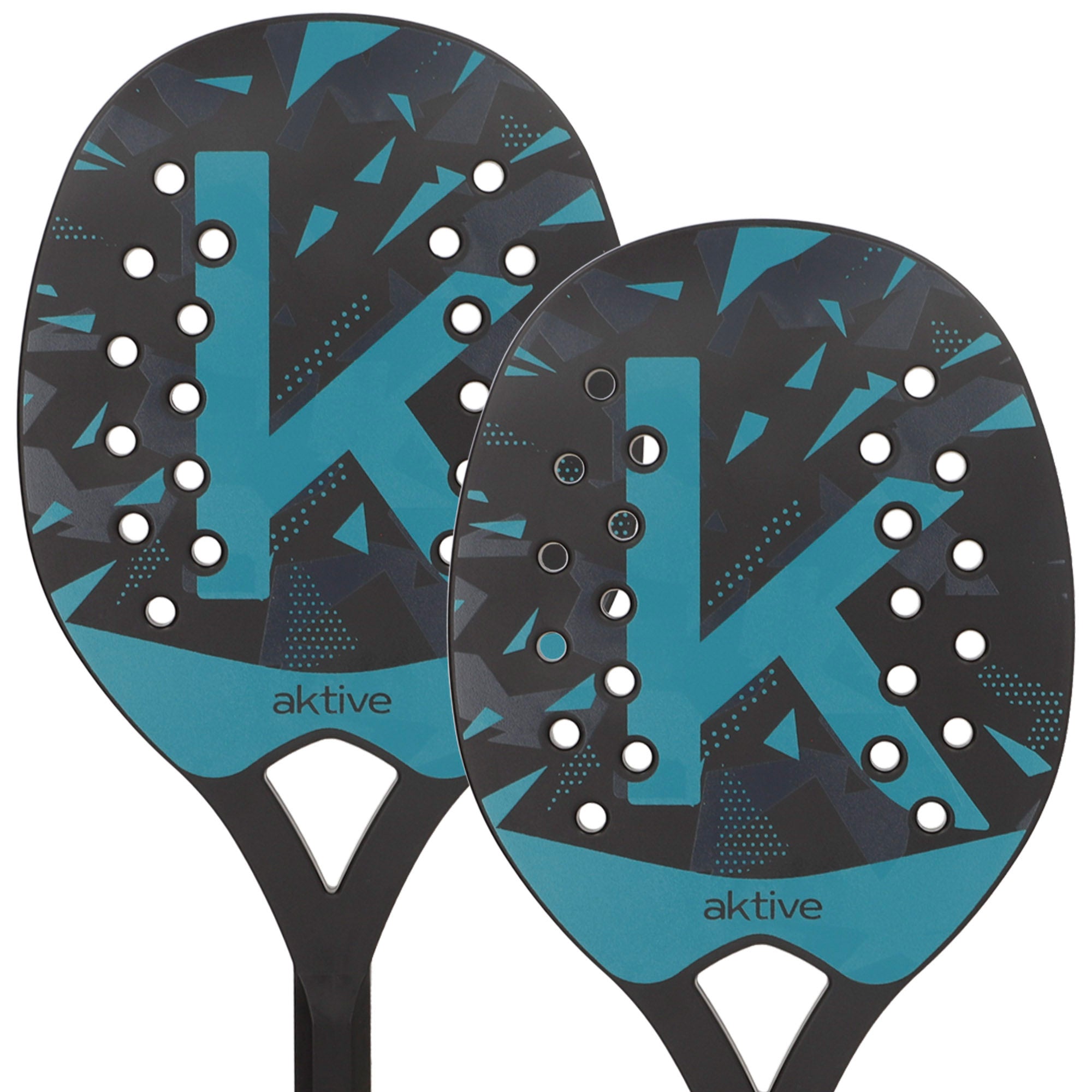 Conjunto Aktive com 2 raquetes de praia, bola e bolsa de rede.