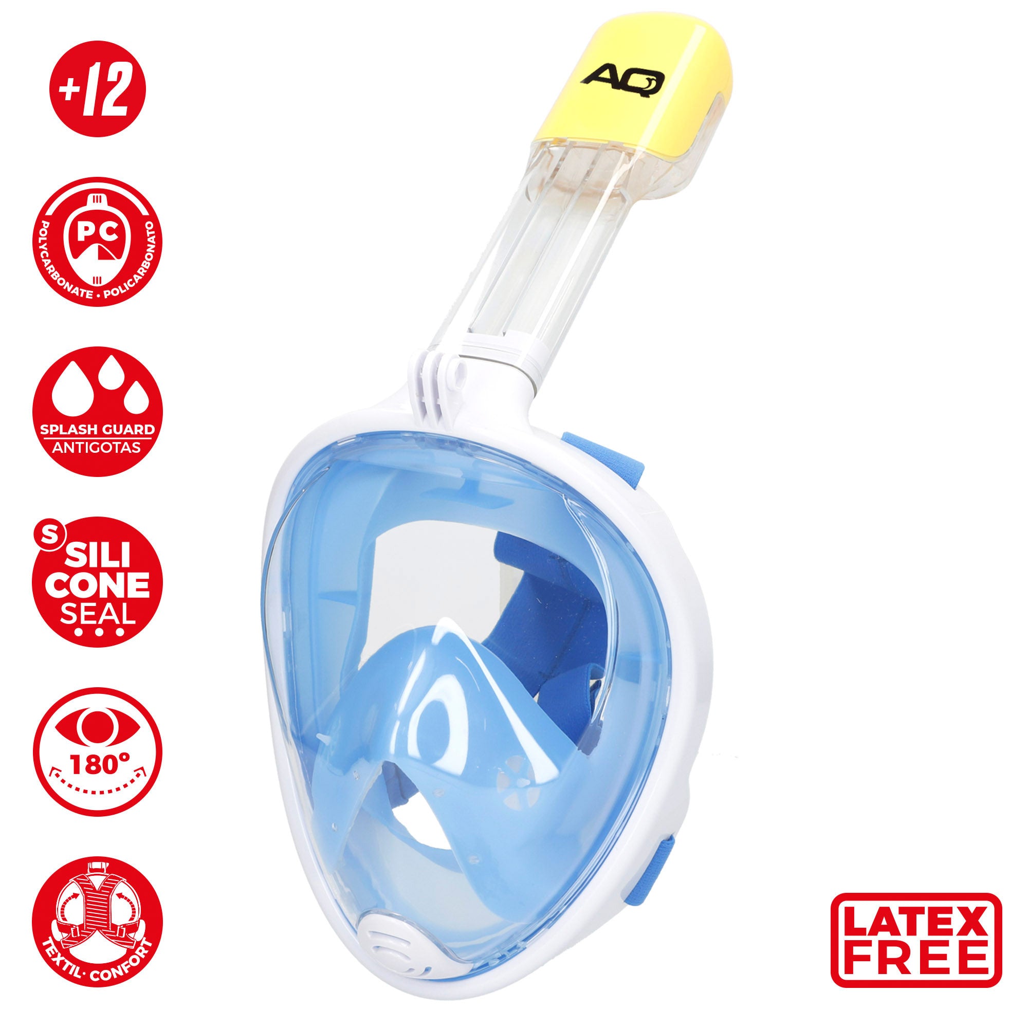 Máscara de mergulho Aqua Sport com suporte para câmara