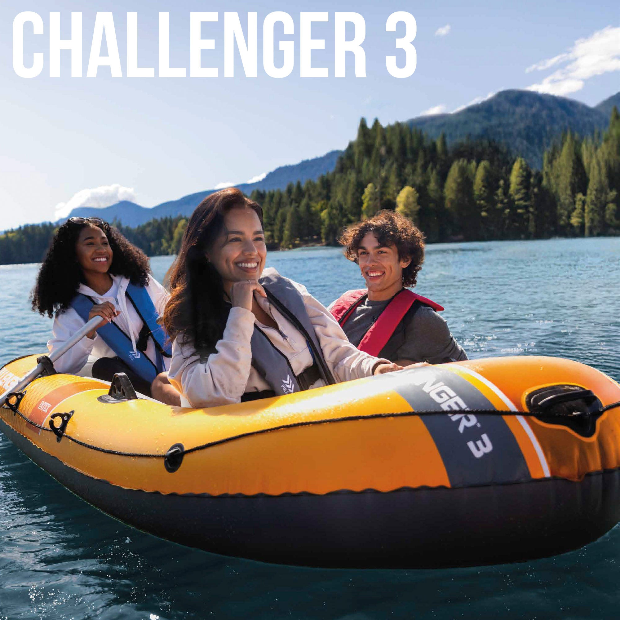 Bote insuflável INTEX Challenger 3 com remos e bomba de enchimento