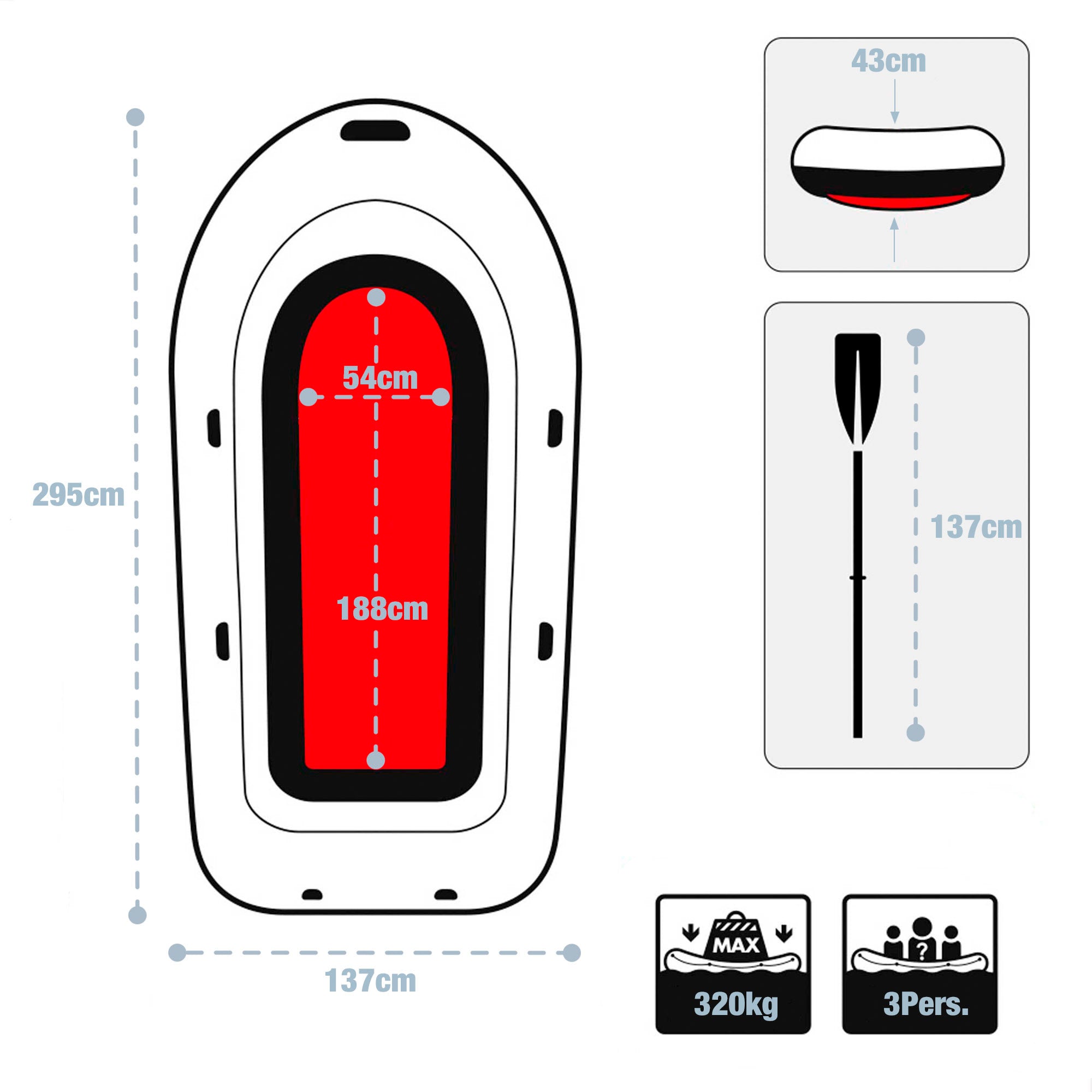 Bote insuflável INTEX Challenger 3 com remos e bomba de enchimento